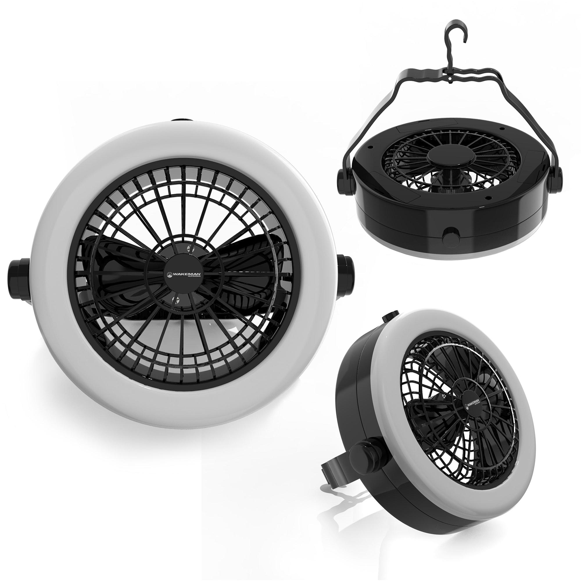 Leisure Sports 2-in-1 Camping Lantern With Ceiling Fan - Black