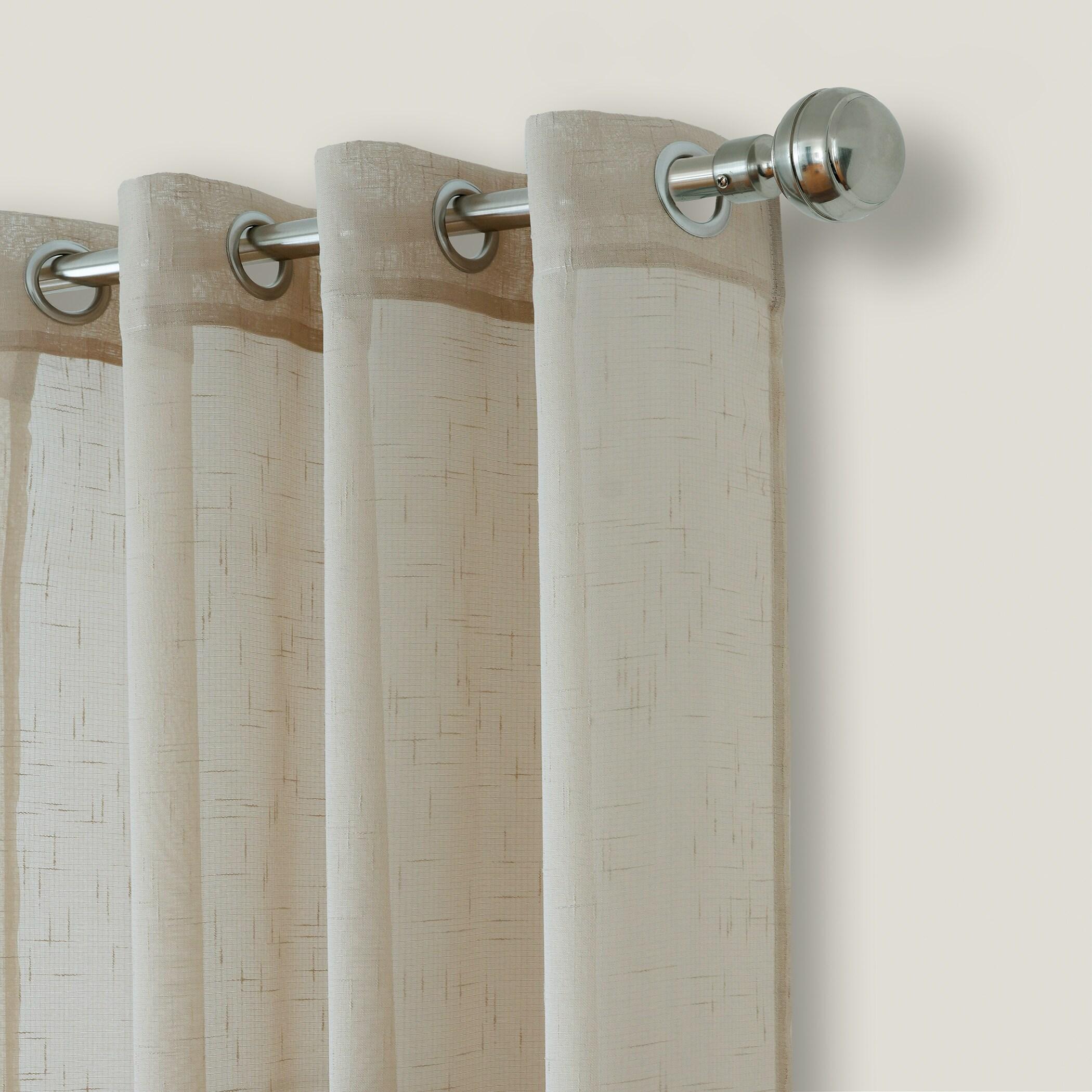 Carmen Sheer Extra Wide Indoor/Outdoor Single Window Curtain for Patio, Porch, Cabana - 114x84 - Natural - Elrene Home Fashions