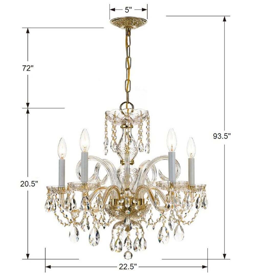 Crystorama Lighting - Five Light Chandelier - Crystal Crystal 5 Light Chandelier