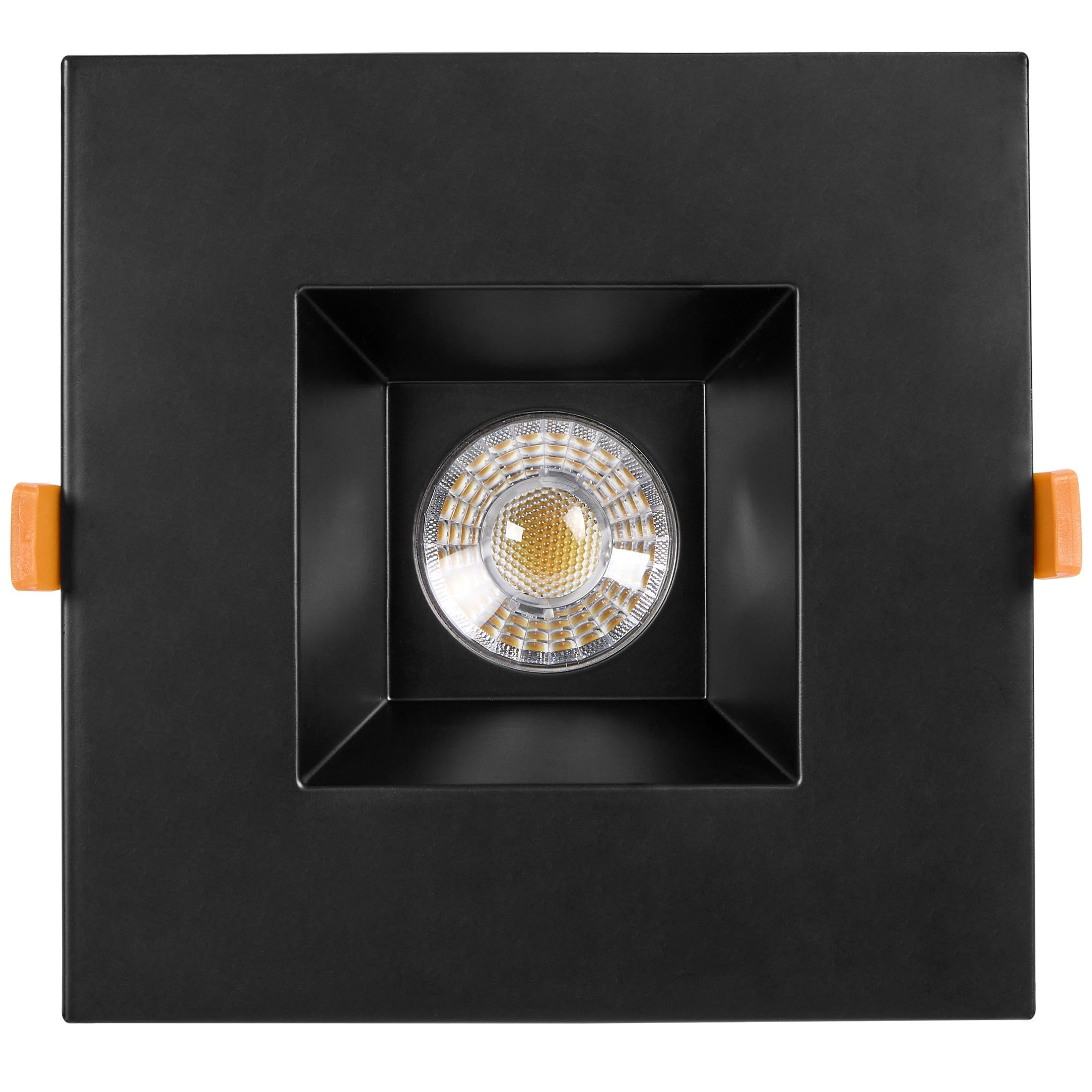 Maxxima 6” Ultra-Thin Recessed Anti-Glare LED Downlight Canless IC Rated 1200 Lumens 5 Color Temperature Select 2700K/3000K/3500K/4000K/5000K Dimmable Square Black Trim 90 CRI 5CCT Slim J-Box Included