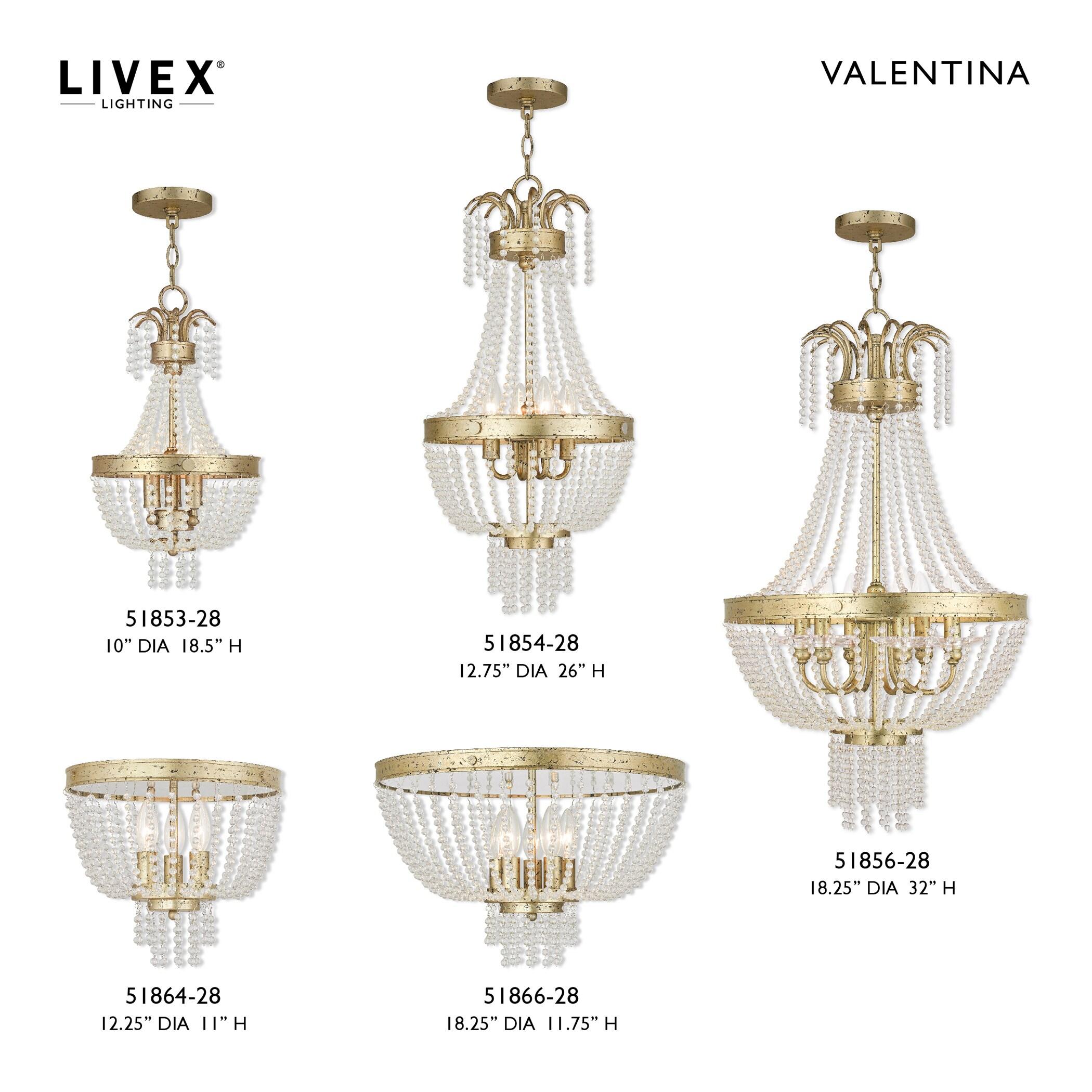 Livex Lighting Valentina 3 - Light Chandelier in  Winter Gold