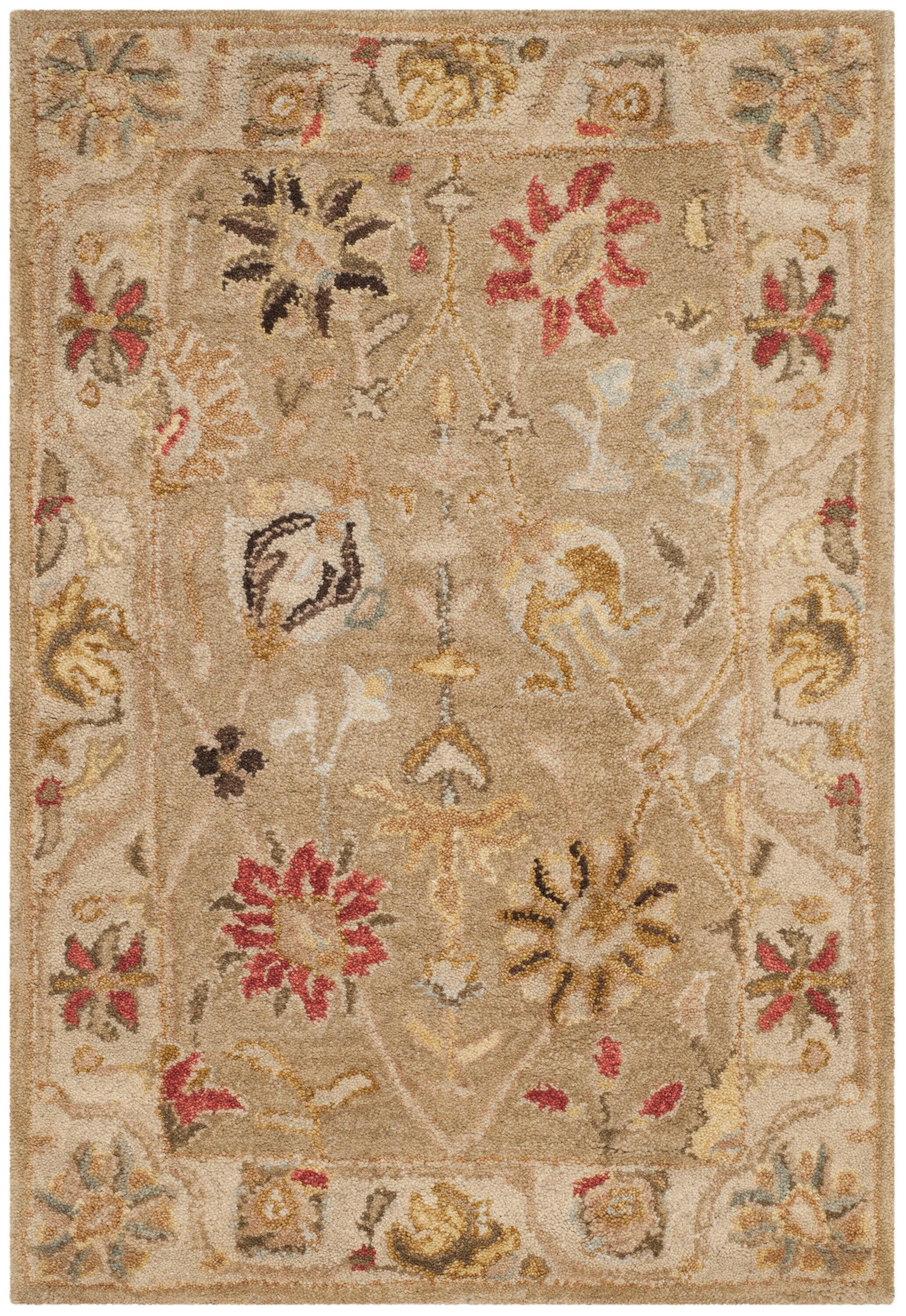 Antiquity AT859 Hand Tufted Indoor Accent Rug - Taupe/Beige - 2'x3' - Safavieh