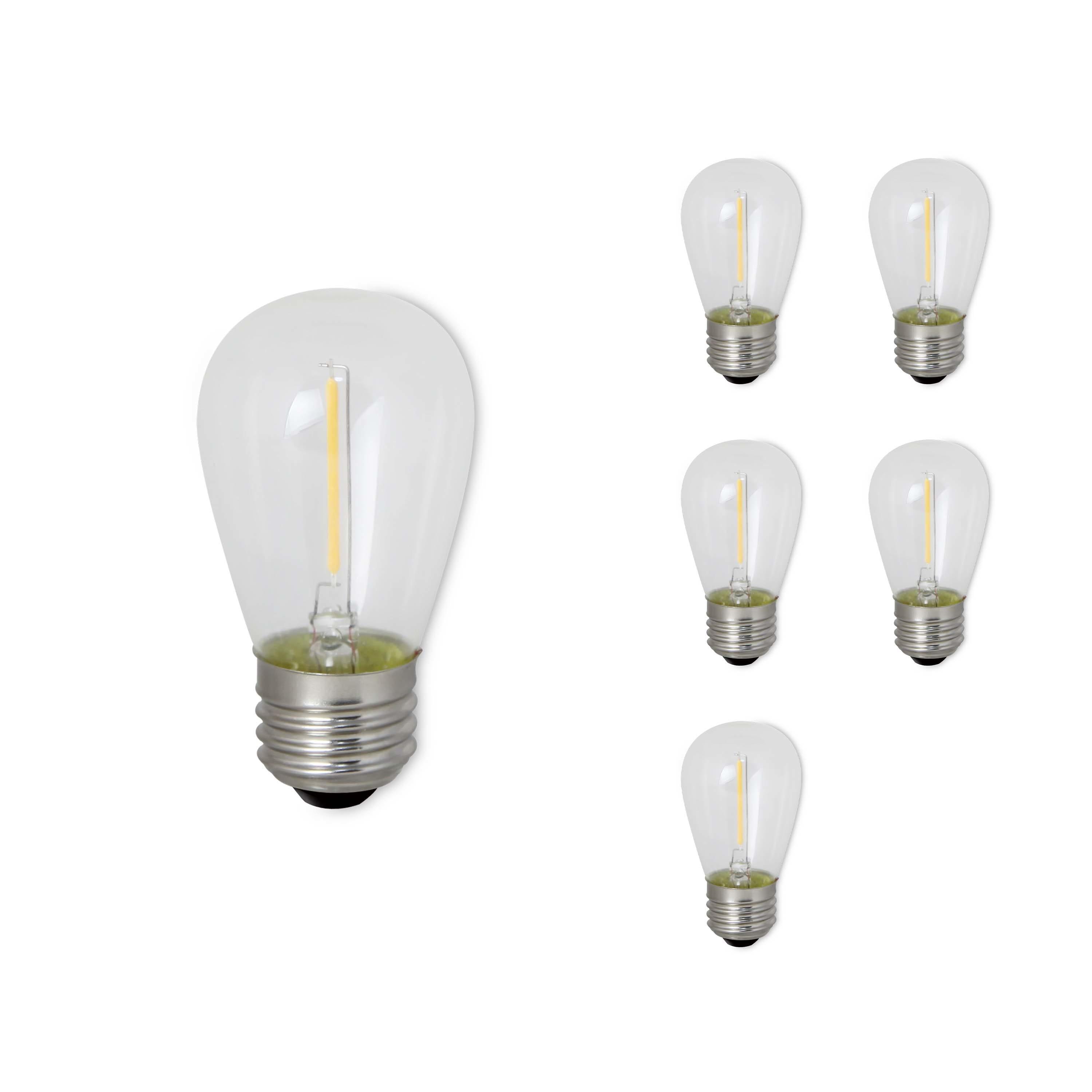 Bulbrite 862154 Pack Of (6) 0.7 Watt S14 Medium (E26) Led Bulbs - Clear