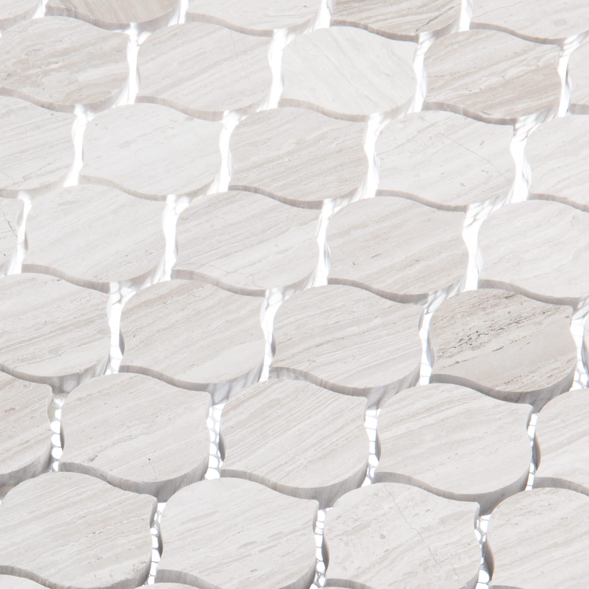 Andova Dayberry 1.5" Marble Arabesque Mosaic Kitchen Backsplash, Bathroom, Shower, Pool, Wall and Floor Tile