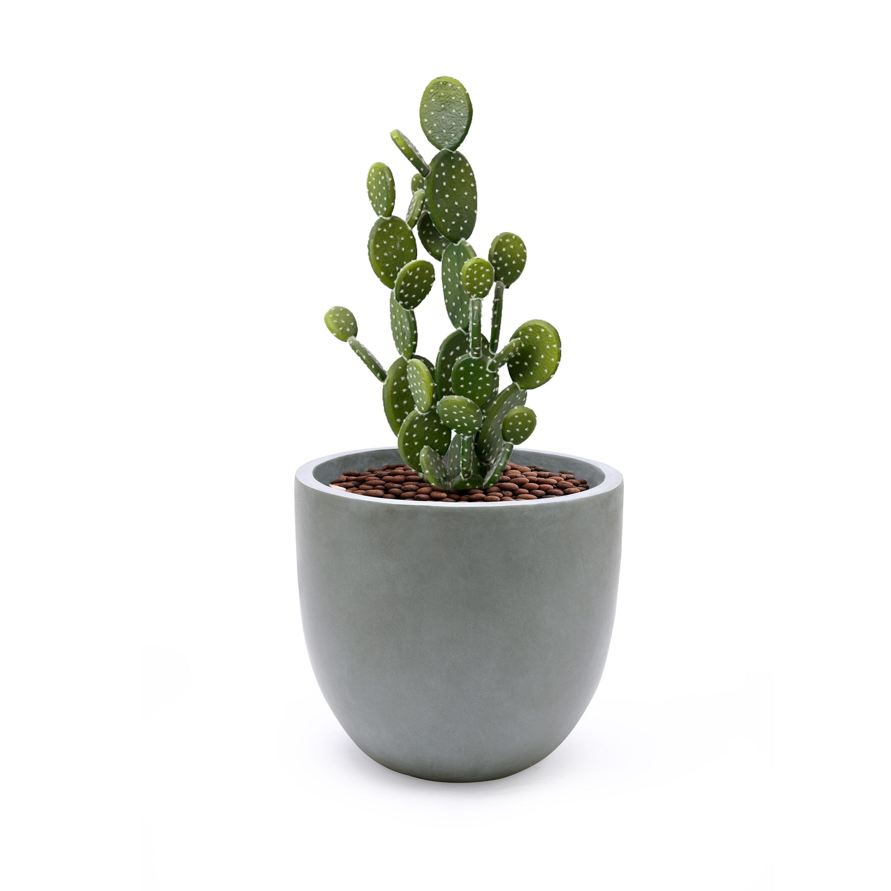 LuxenHome Round Tapered 12.2" H Flower Pot Planter Gray