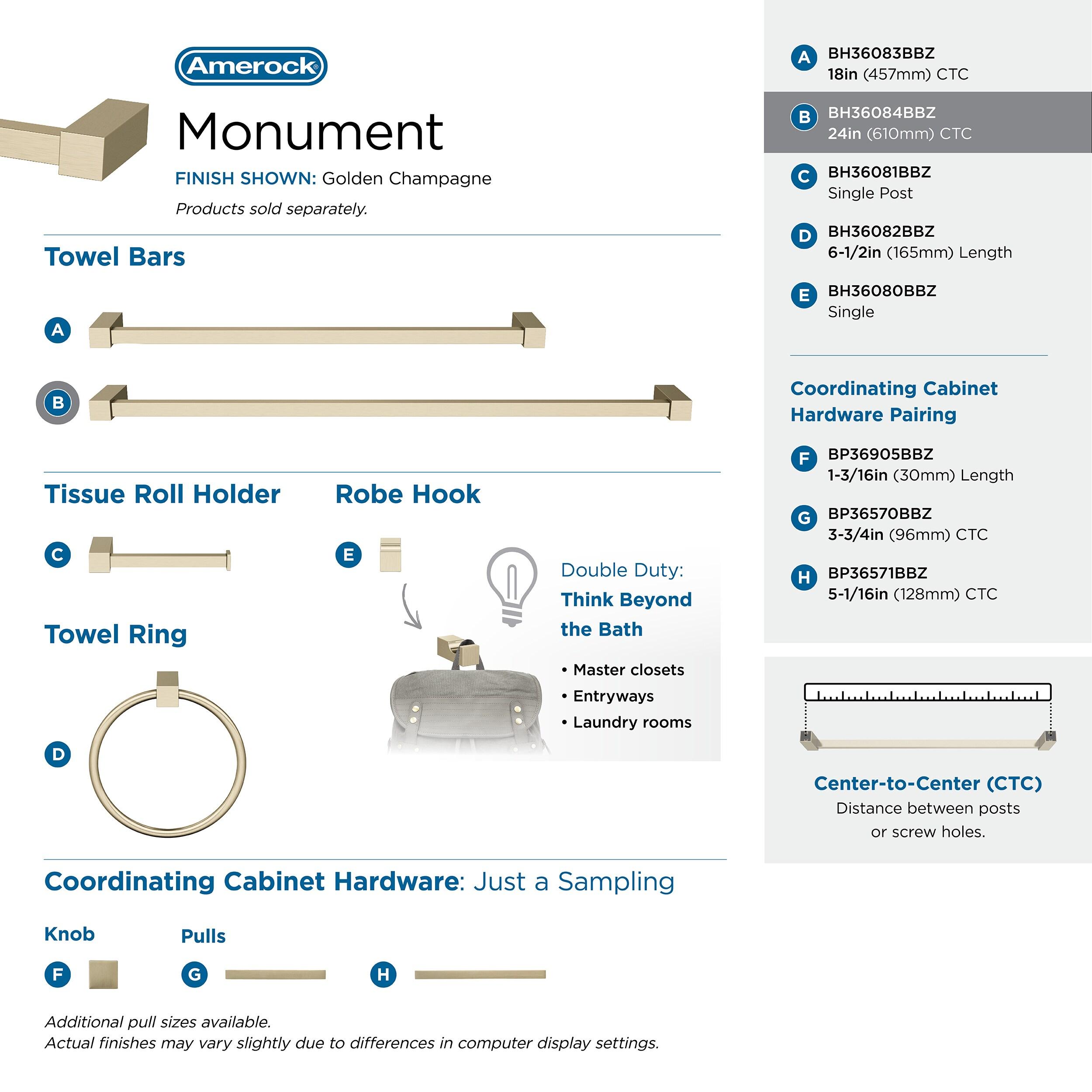 Monument 24" Wall Mounted Towel Bar