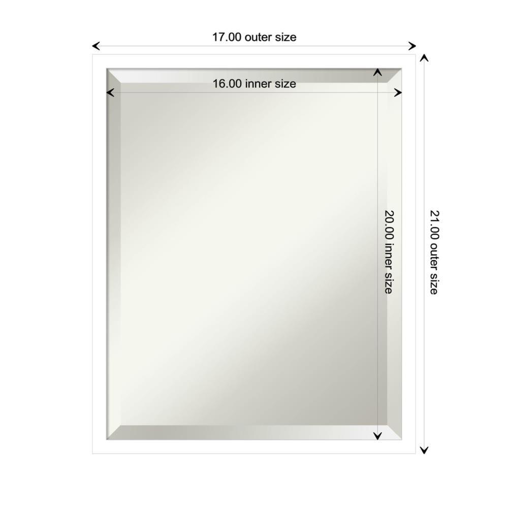 Amanti Art Beveled Wood Bathroom Wall Mirror - Svelte Frame Svelte White Outer Size: 17 x 21 in White