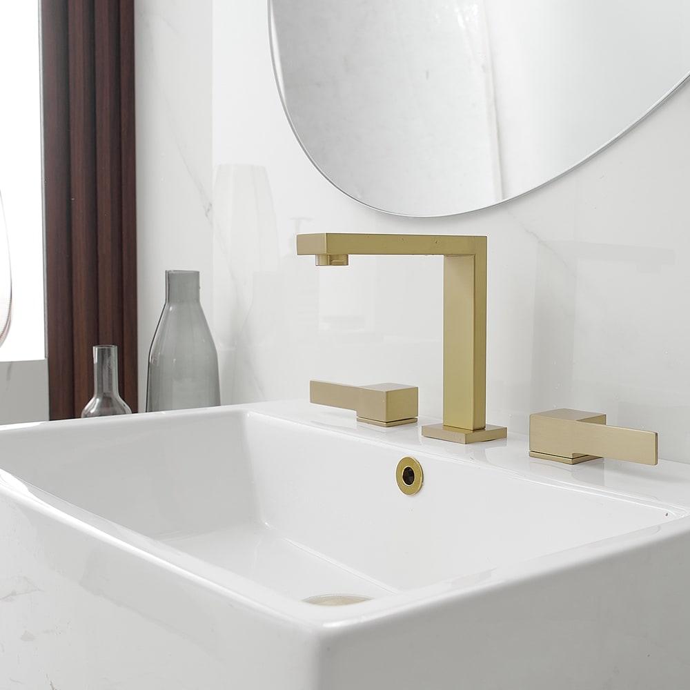 Widespread Single-handle Bathroom Faucet with Drain Assembly