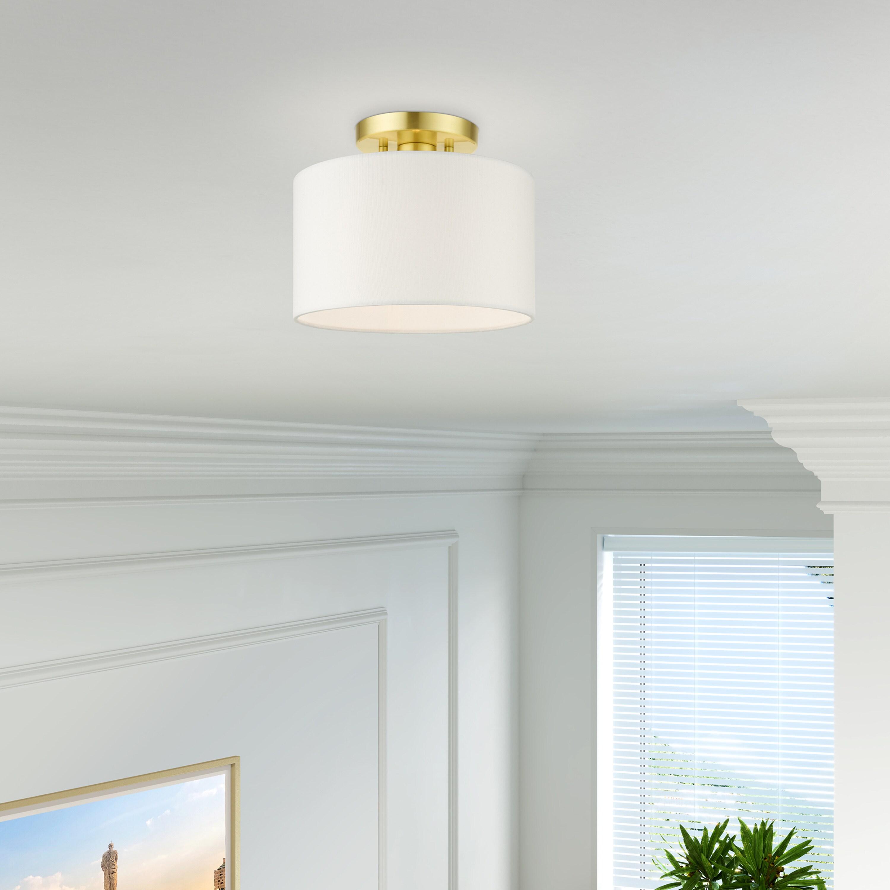 Livex Lighting Clark 1 - Light Semi-Flush Mount in  Satin Brass