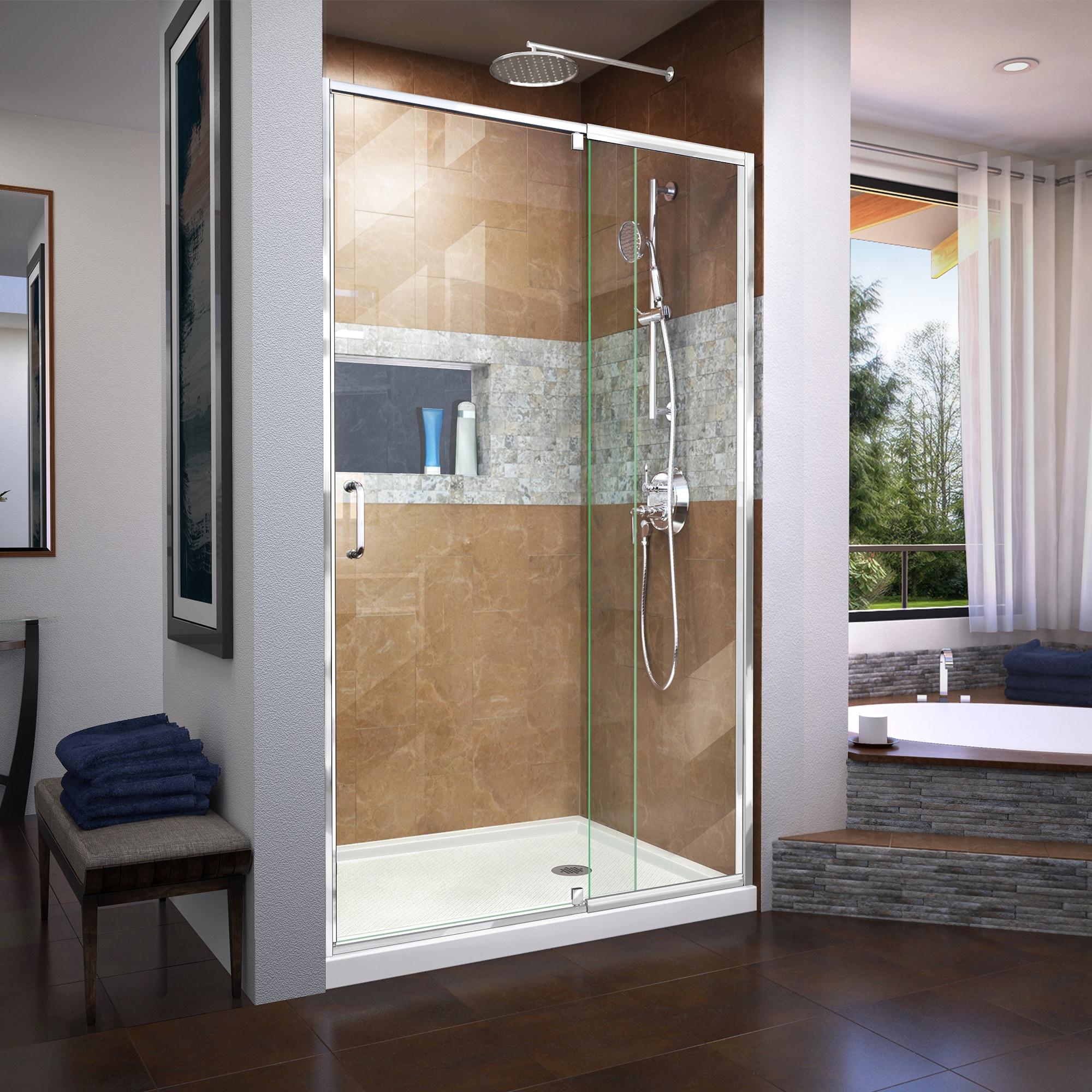 Flex 38" W x 72" H Pivot Semi-Frameless Shower Door