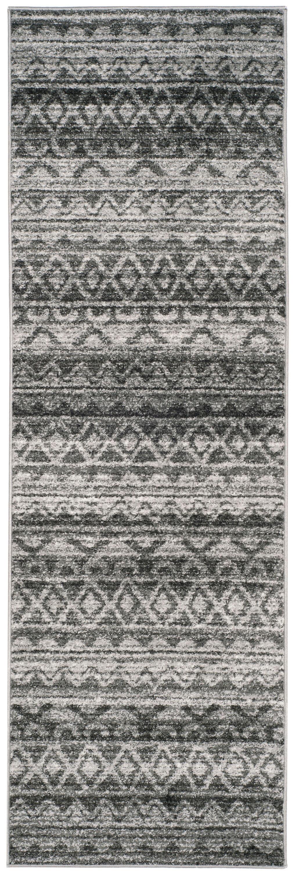 Adirondack ADR119 Machine Made Indoor Runner - Ivory/Charcoal - 2'-6"x6' - Safavieh