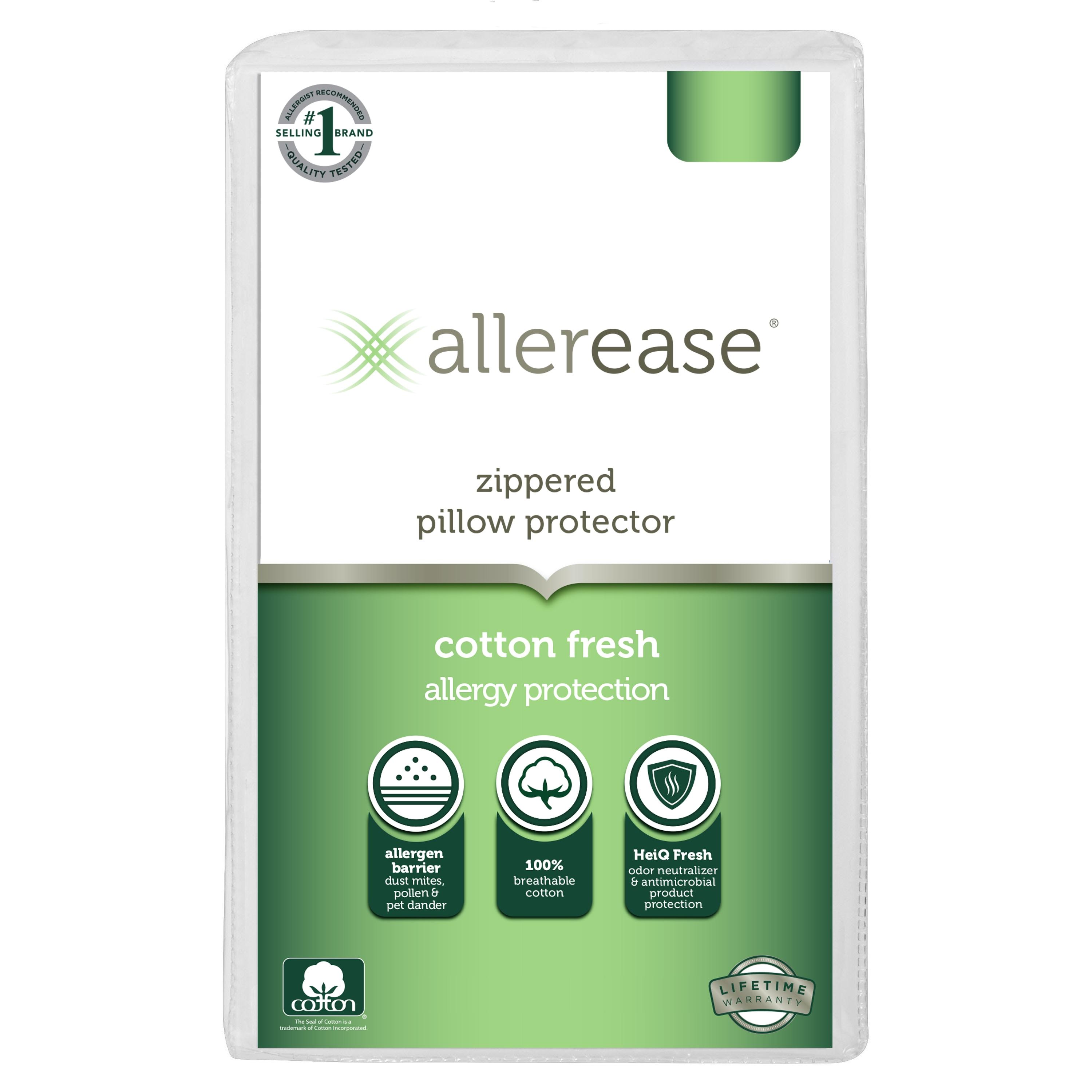 Jumbo Reserve Cotton Fresh Pillow Protector - AllerEase: Hypoallergenic, Zippered, Machine Washable