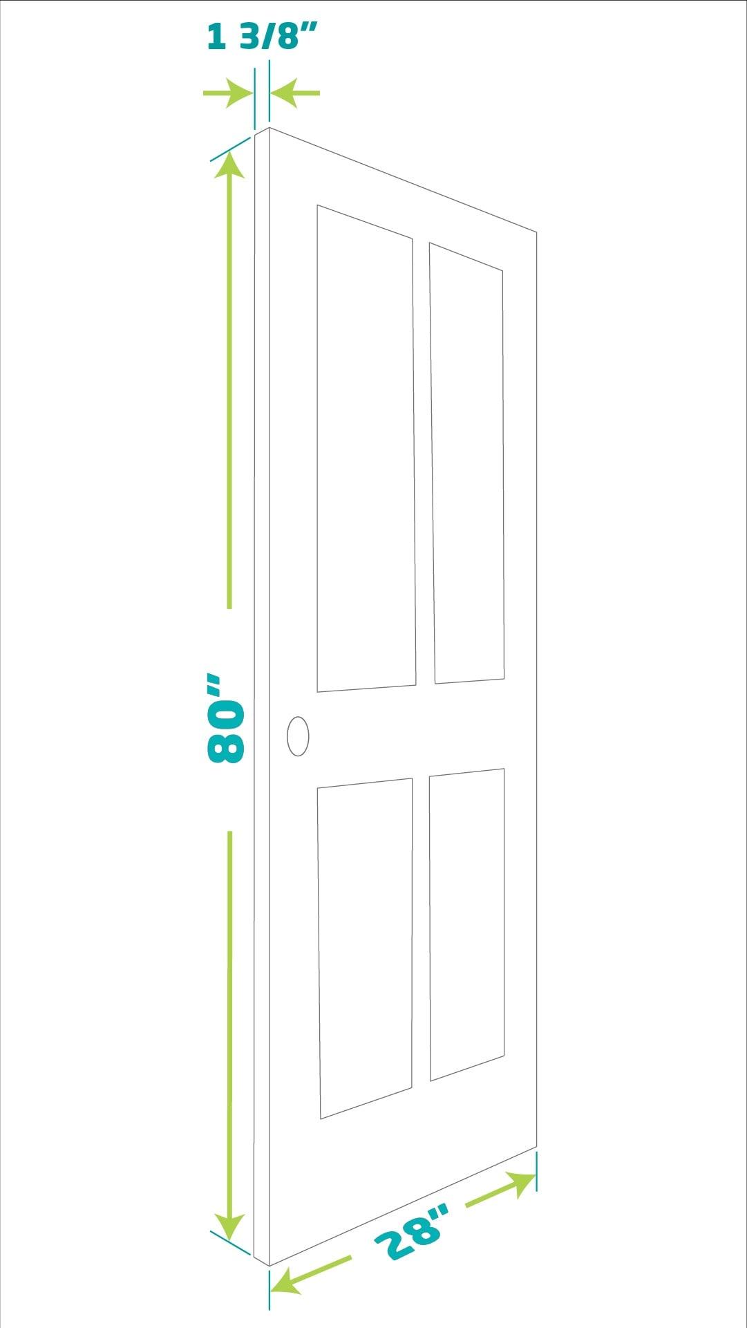 80'' Solid Wood Glass Primed Slab Door