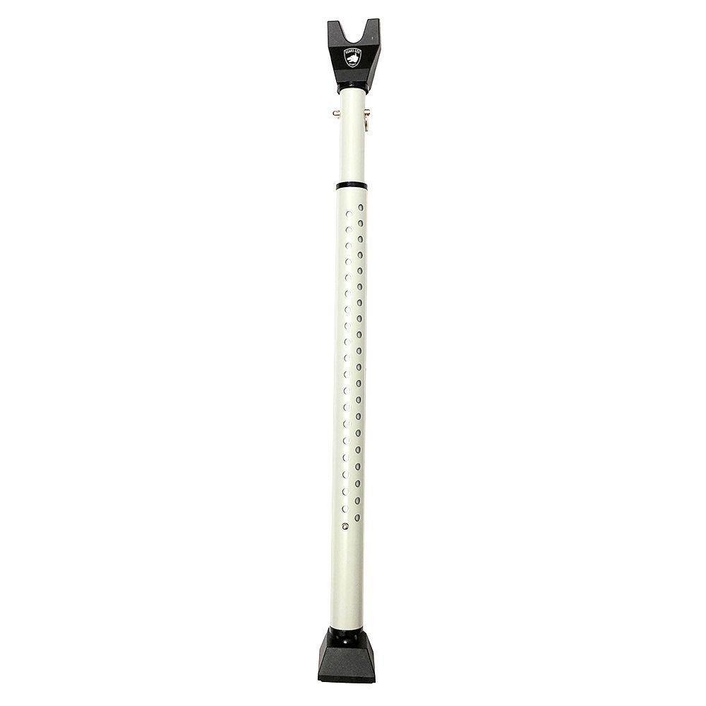 Adjustable White Steel Door Security Bar with Rubber Grip
