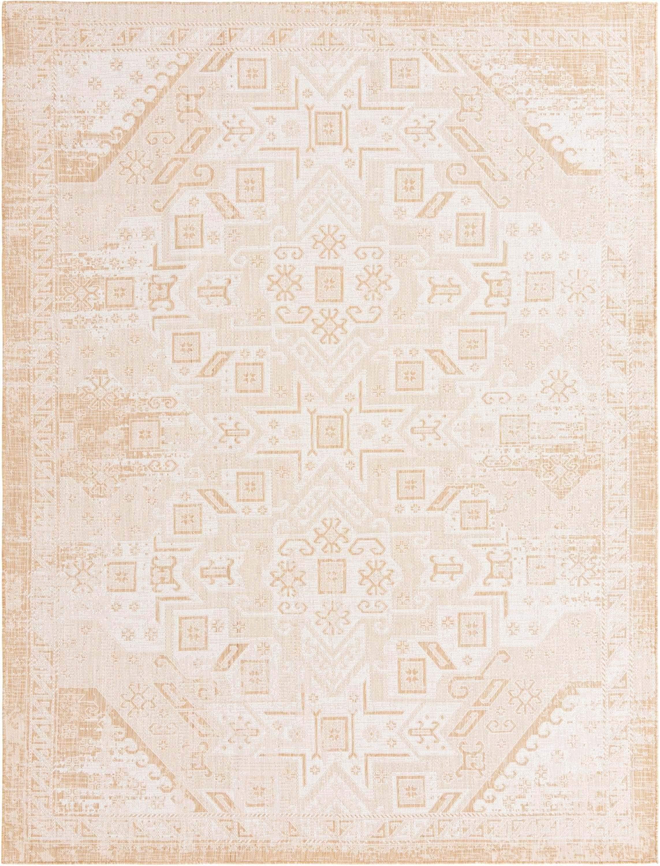 Unique Loom 9' 0 x 12' 0 Rectangle Indoor/Outdoor Aztec Natural Area Rug