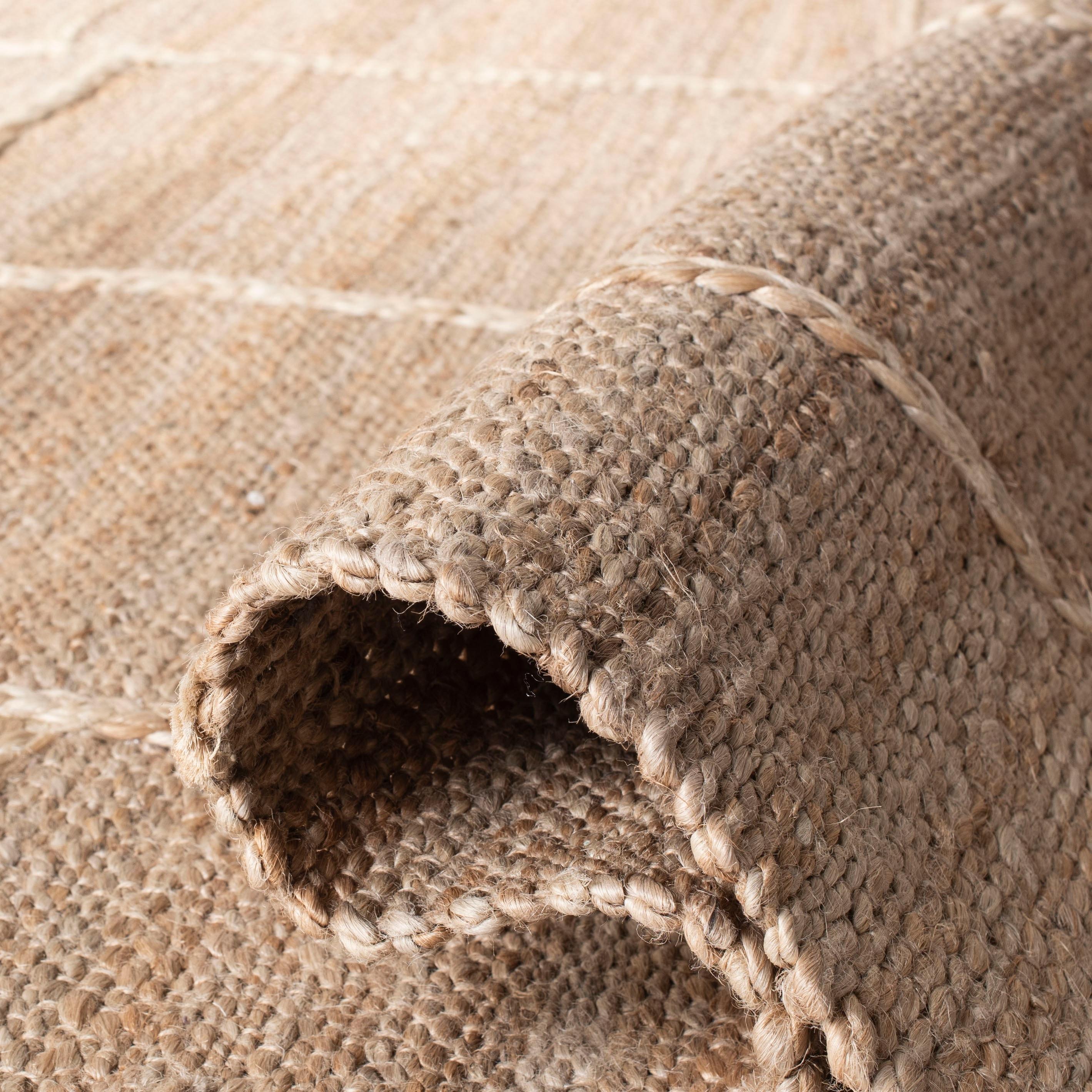 SAFAVIEH Natural Fiber Clarissa Solid Sisal Area Rug, Black/Ivory, 10' x 14'