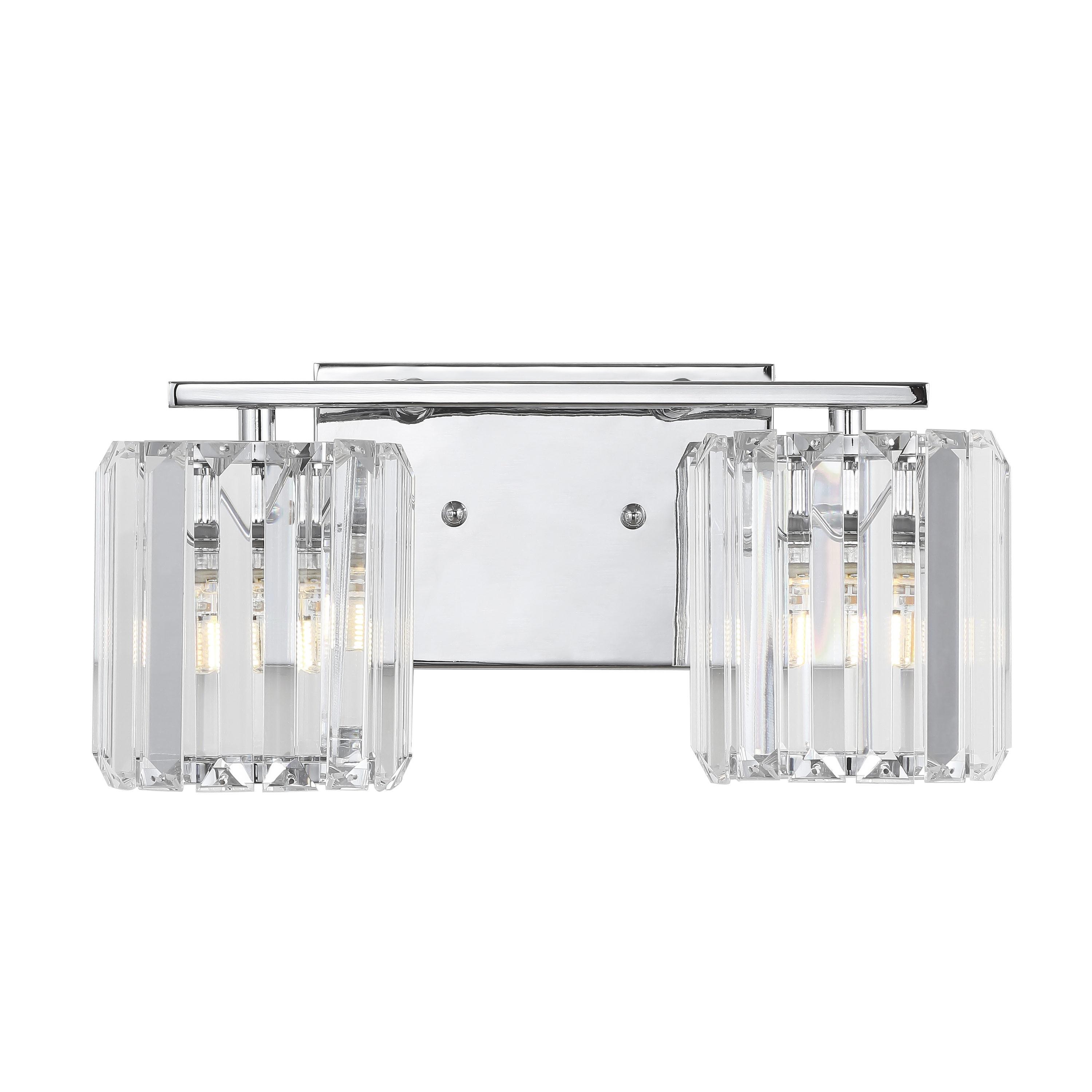 Coco Prism 13.5" Chrome Crystal Square LED Vanity Light