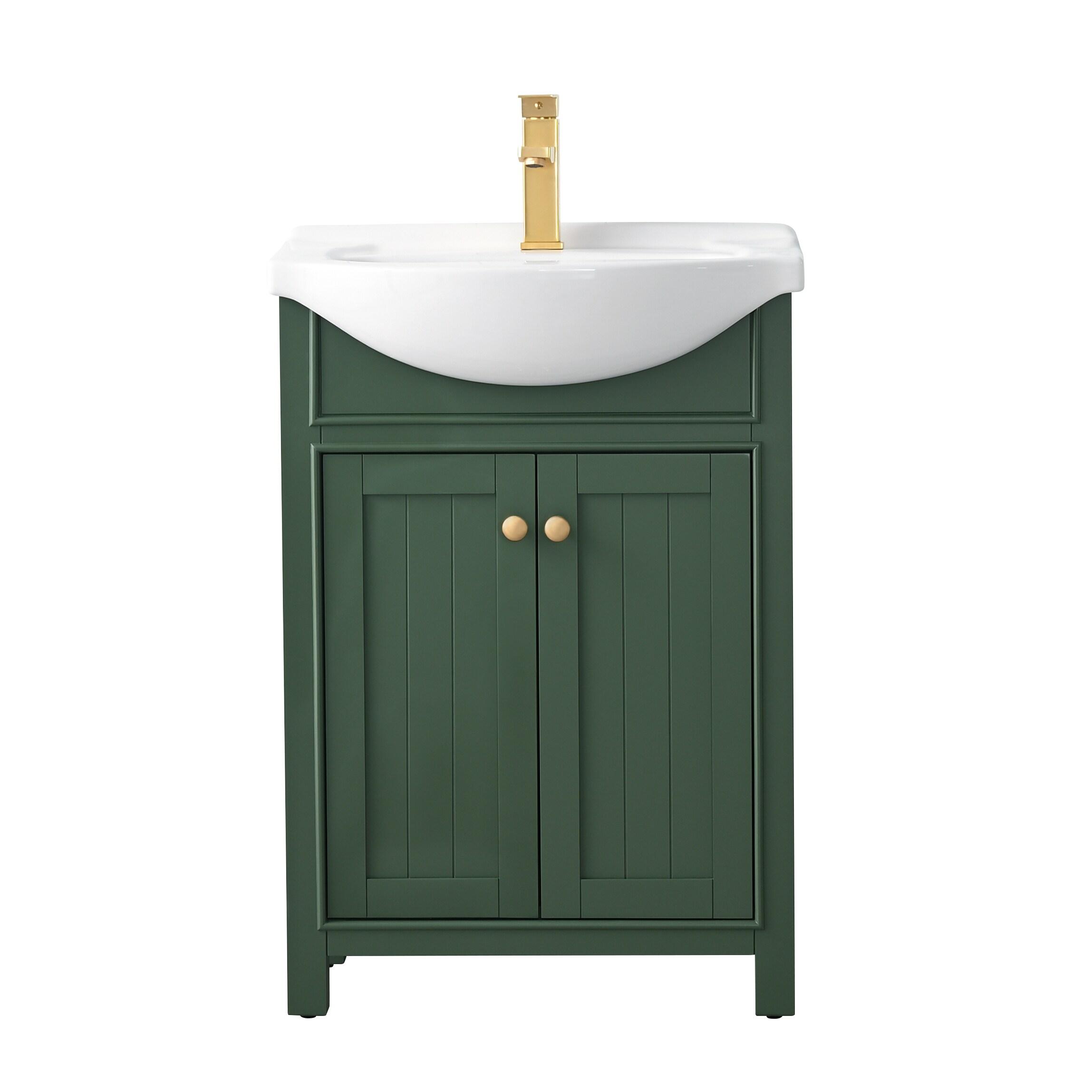 Marian Green 24" Single Sink Vanity with Porcelain Top