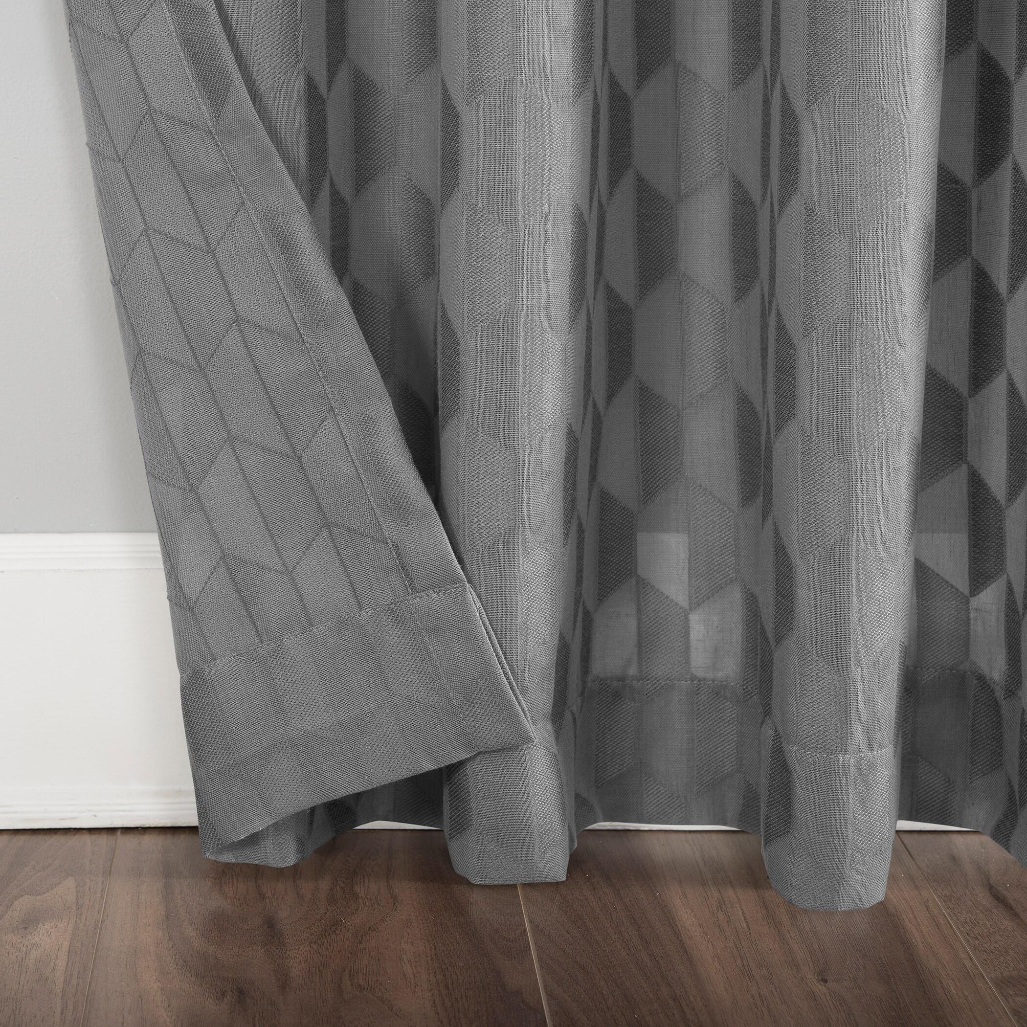 Scott Living Scott Living Verge Geometric Clipped Jacquard Semi-Sheer Rod Pocket Curtain Panel