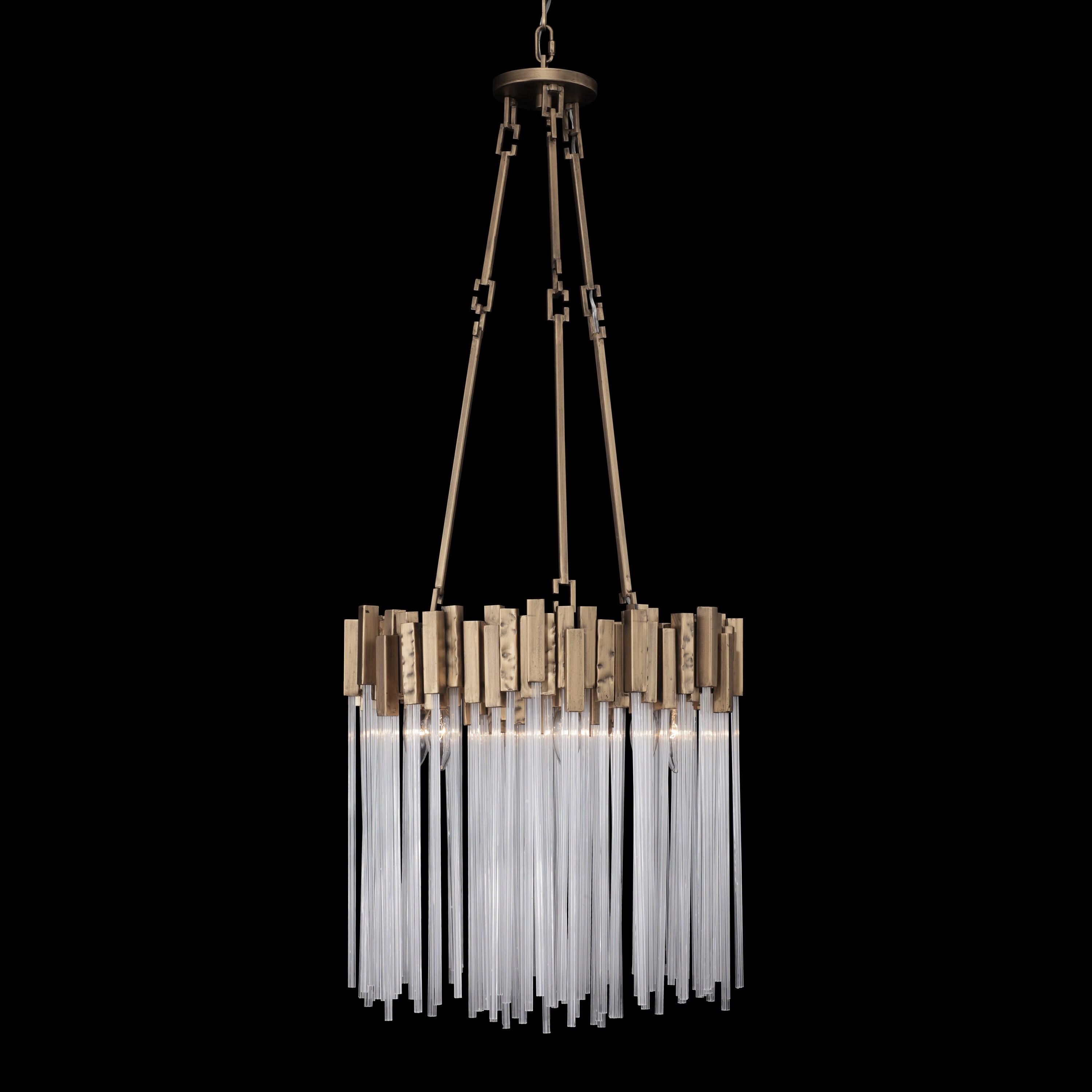 Havana Gold 6-Light Glass Pendant Chandelier