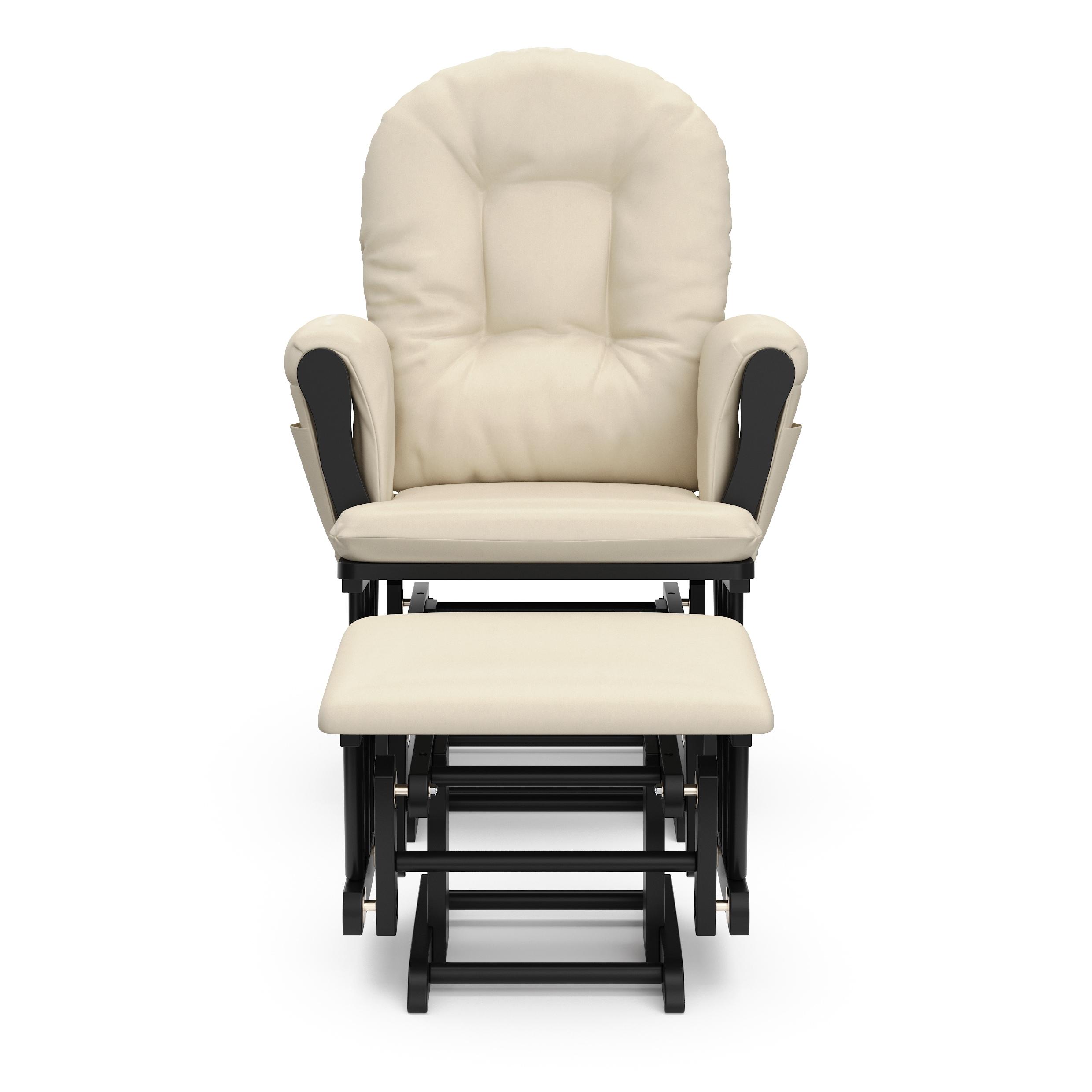 Storkcraft Hoop Infant Nursery Glider and Ottoman, Black with Beige