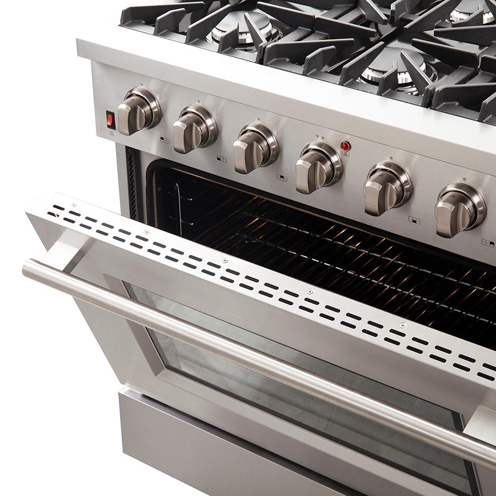 Galiano 36-inch Gas Range Stainless Steel, 6 Burners, 83,000 BTU, 5.36 cu.ft. Convection Oven