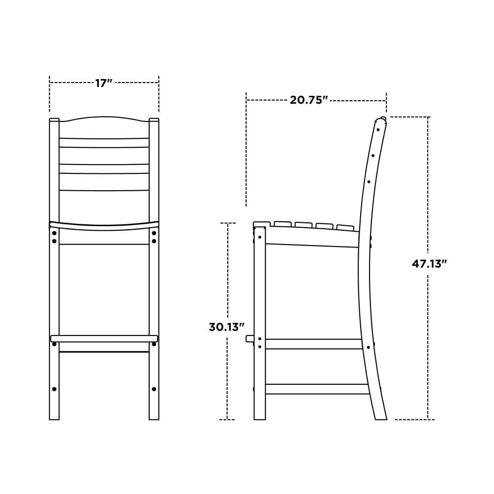 La Casa Café 47.13'' Armless Outdoor Bar Stool