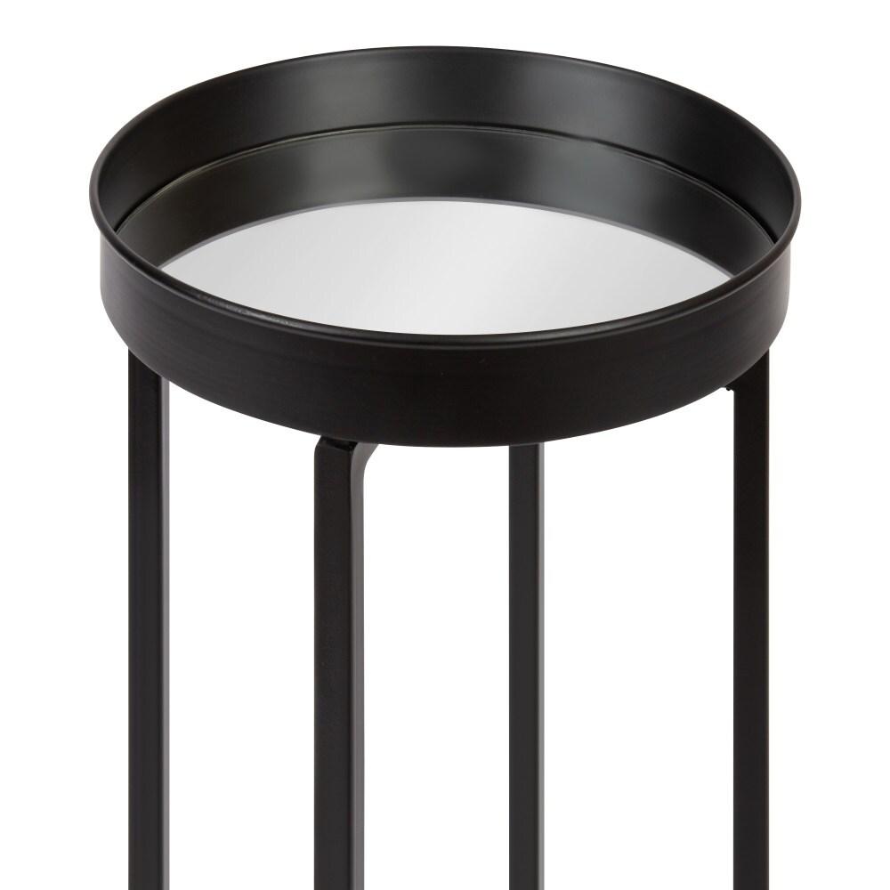 Kate and Laurel Celia Round Metal Nesting Table, 2 Piece, Black