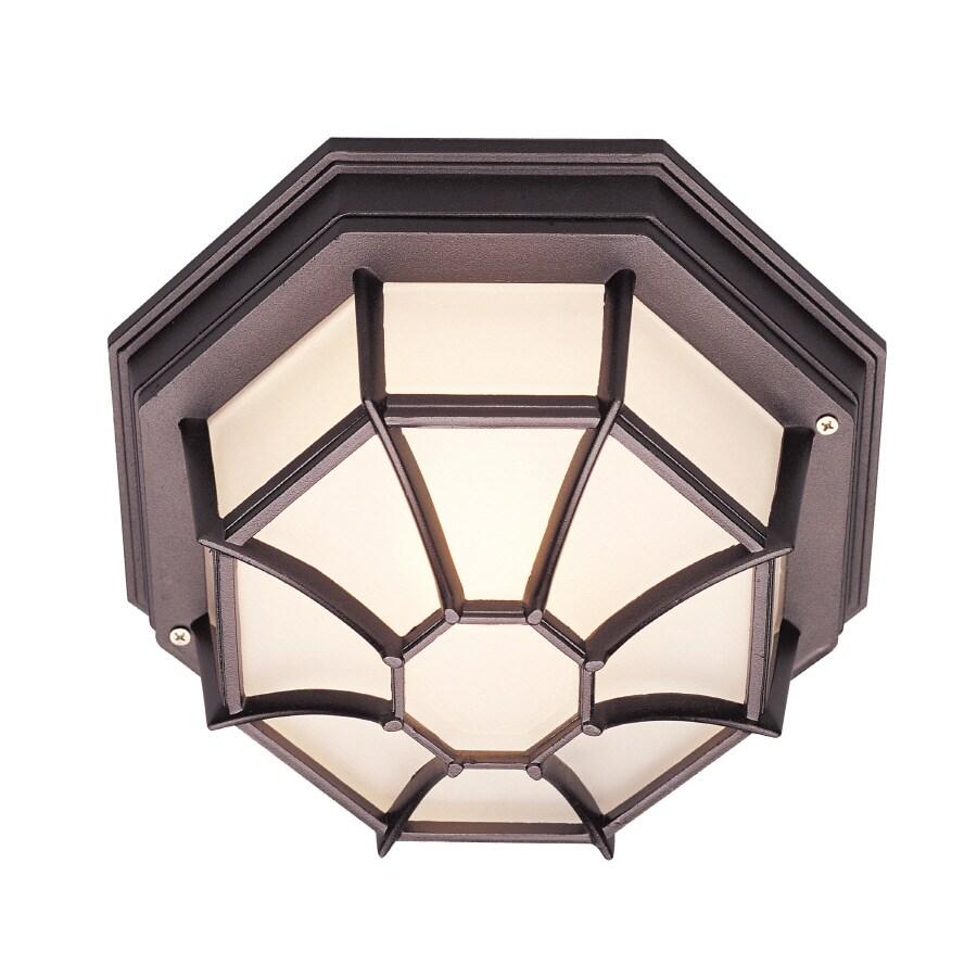 Elegant Black Glass Flush-Mount Light for Indoor/Outdoor