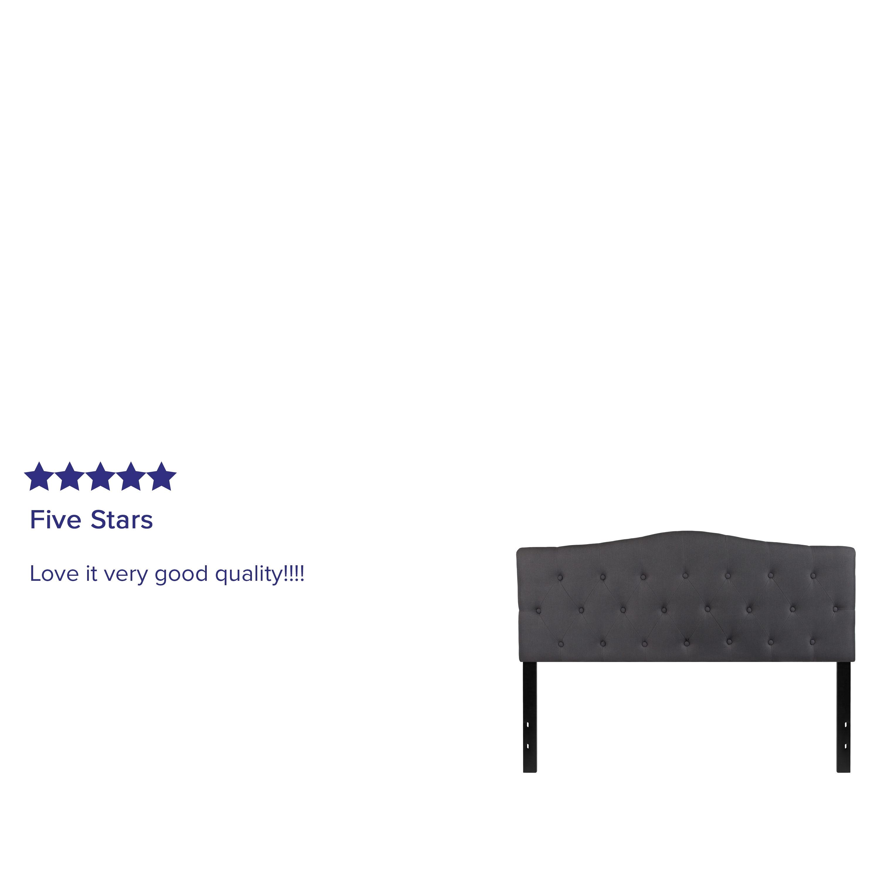 Flash Furniture Cambridge Tufted Upholstered Queen Size Headboard in Dark Gray Fabric