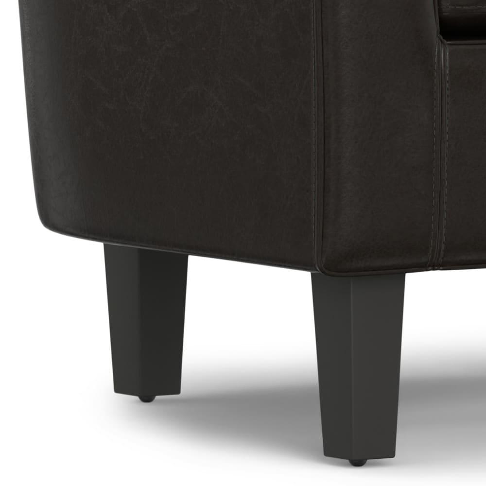 Simpli Home Austin 30"W Upholstered Vegan Faux Leather Contemporary Tub Accent Chair with High Arms and Deep Seat