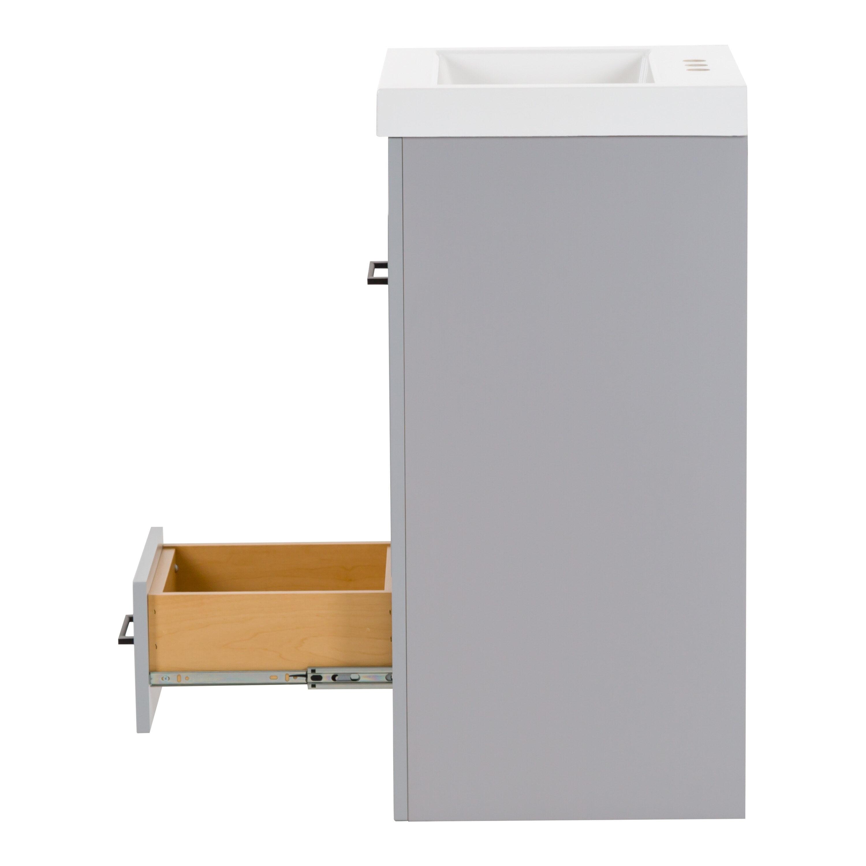 Diamond NOW Winnie 18-in Pearl Gray Single sink Bathroom Vanity with White Cultured marble Top