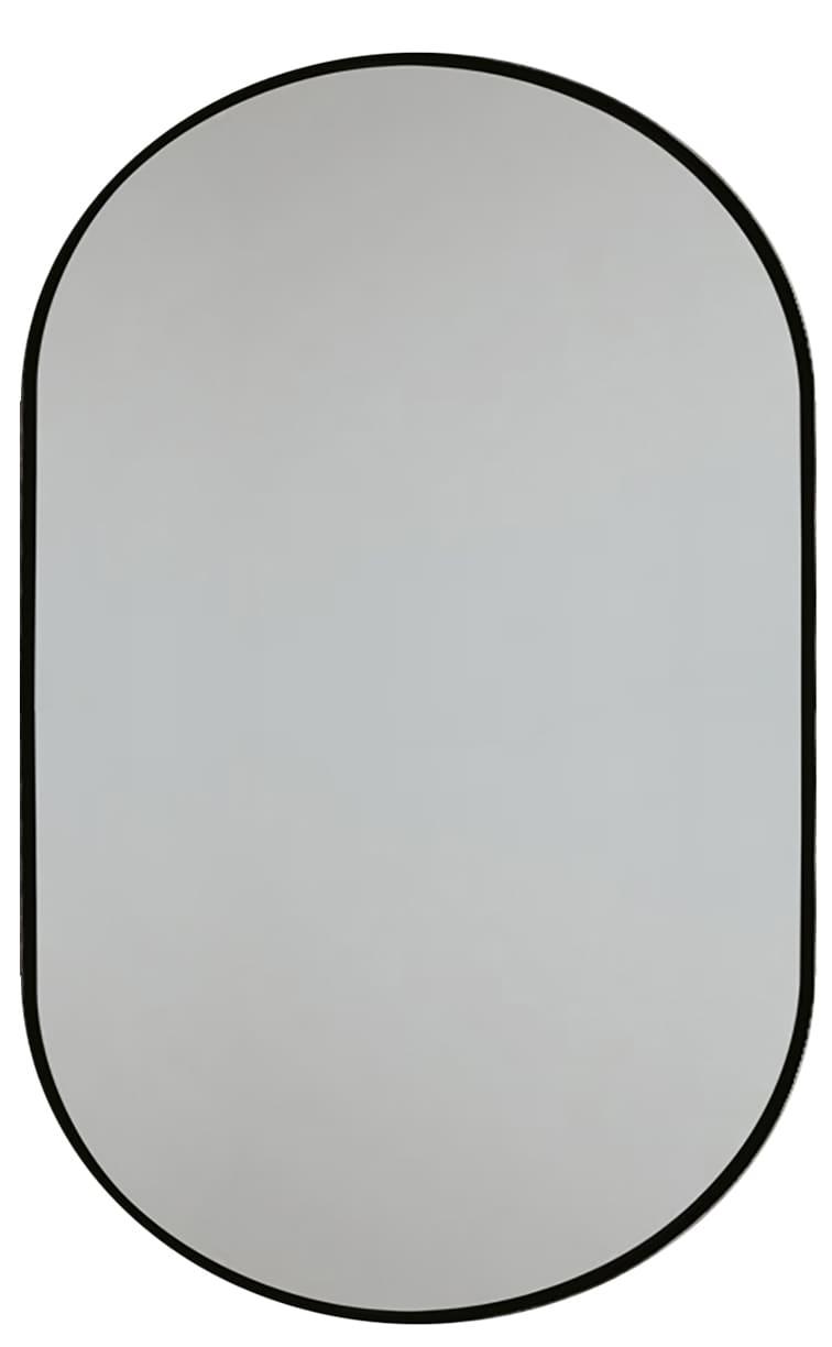 Decor Wonderland B209 39.5 x 23.6 in. Khristy Black Metal Framed Oval Wall Mirror
