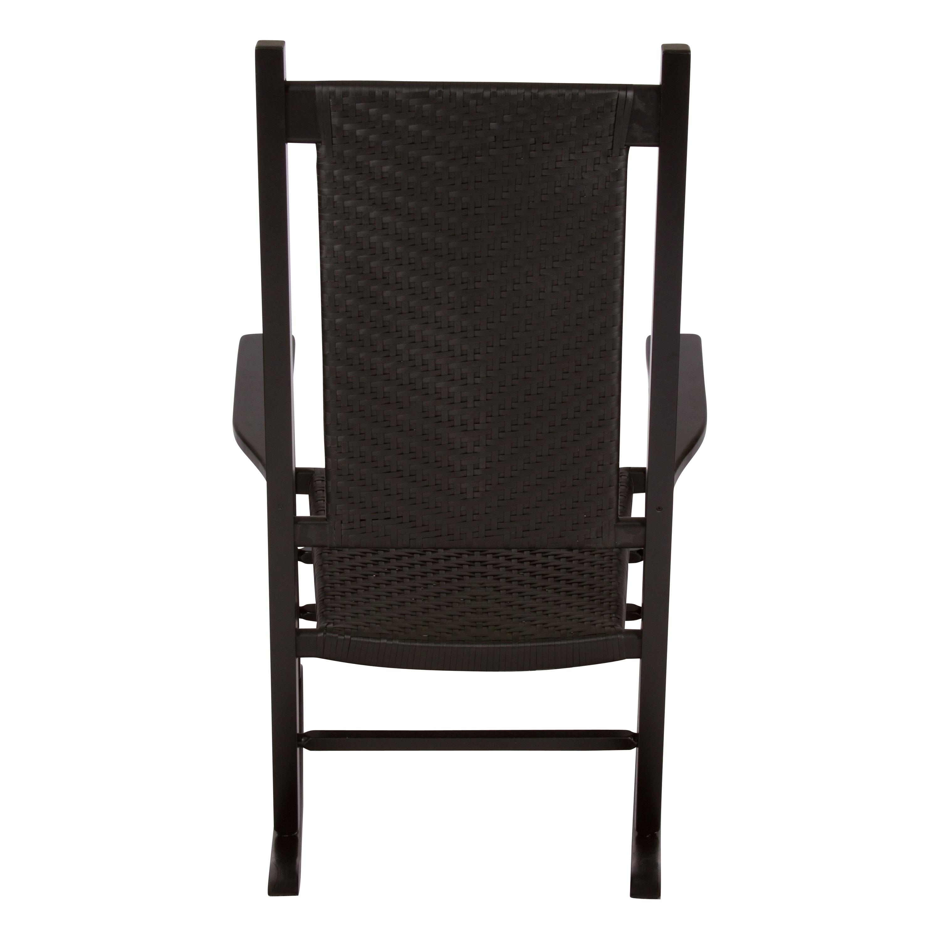 Shine Company Traditional Hardwood Patio Porch Rocker in Black