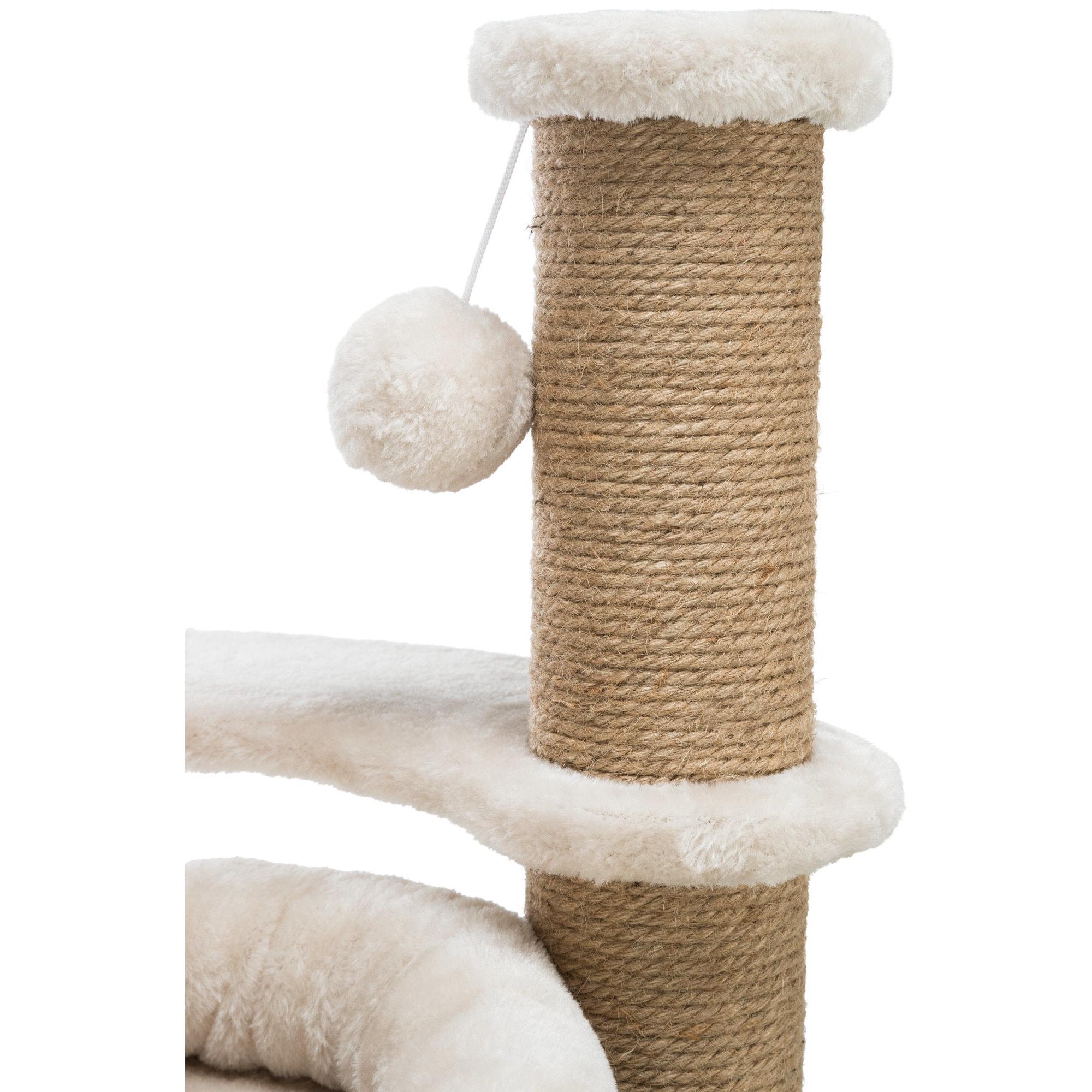 TRIXIE TRIXIE Nayra 32.7" Cat Tree, 3-Level Cat Scratcher, Plush Covered Cat Condo Removable Bed, Platform & Perch