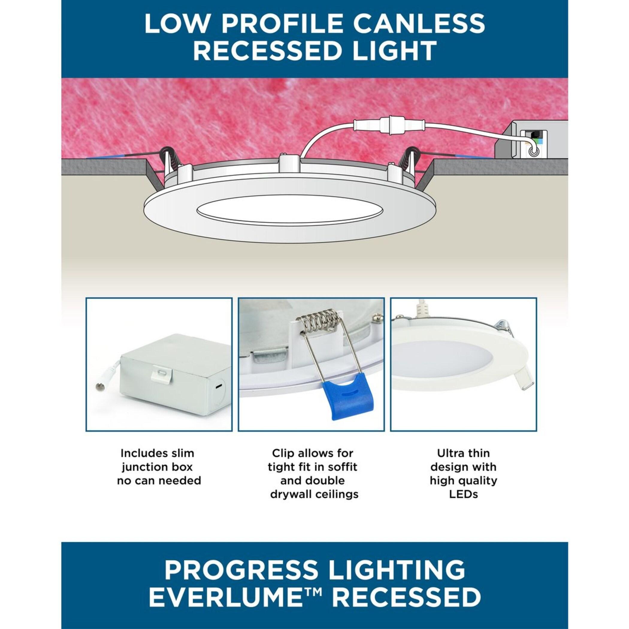 Everlume 4.375" Ultra Slim 3000 K LED Canless Recessed Lighting Kit