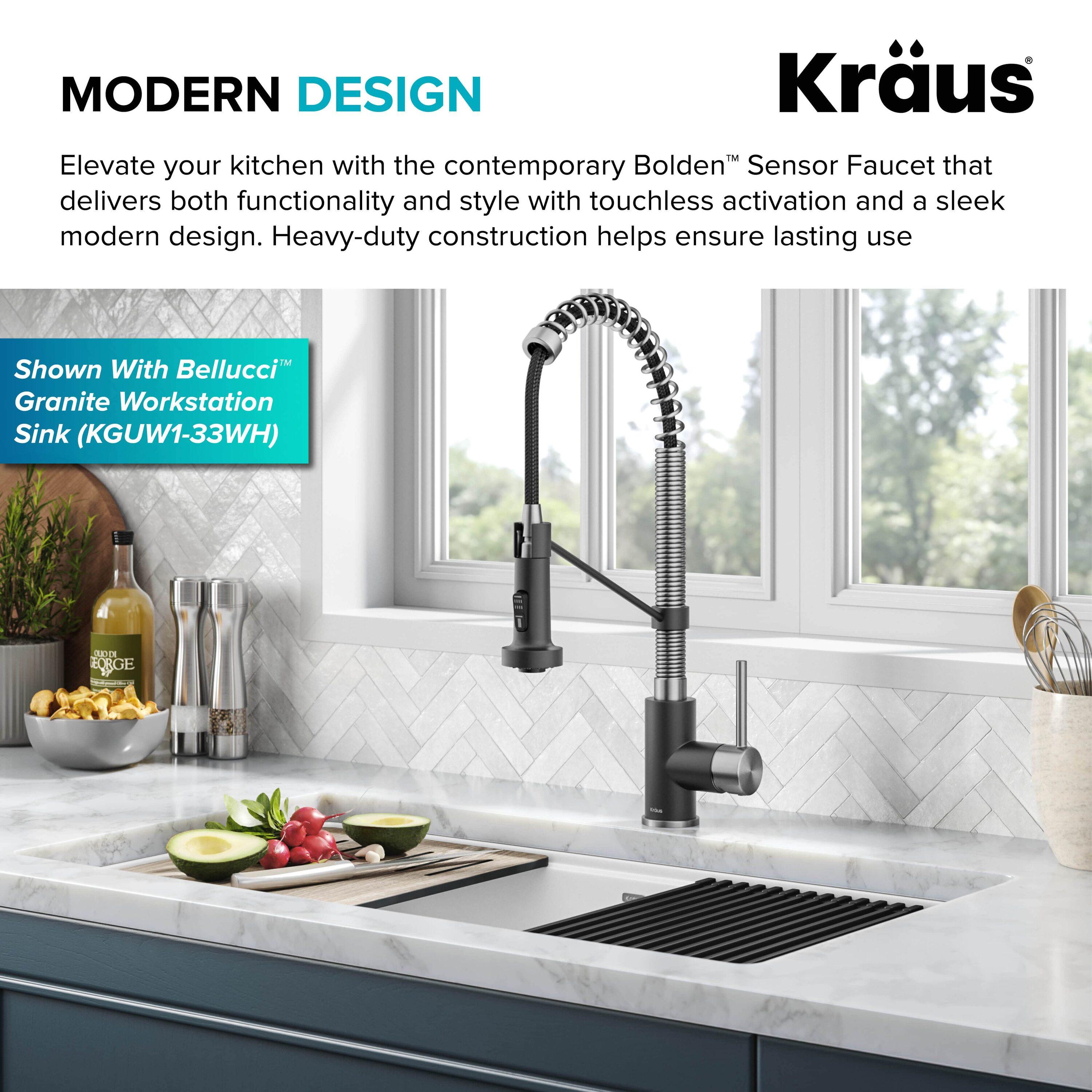 Kraus Bolden Touchless Sensor Commercial Style 2-Function Single Handle Pull-Down Kitchen Faucet