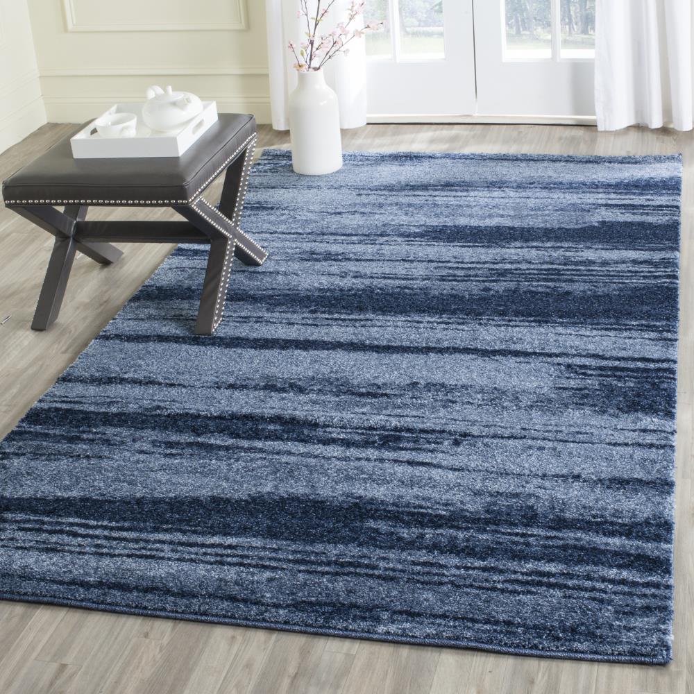 Retro RET2693 Power Loomed Indoor Area Rug - Light Blue/Blue - 6'x6' - Safavieh.