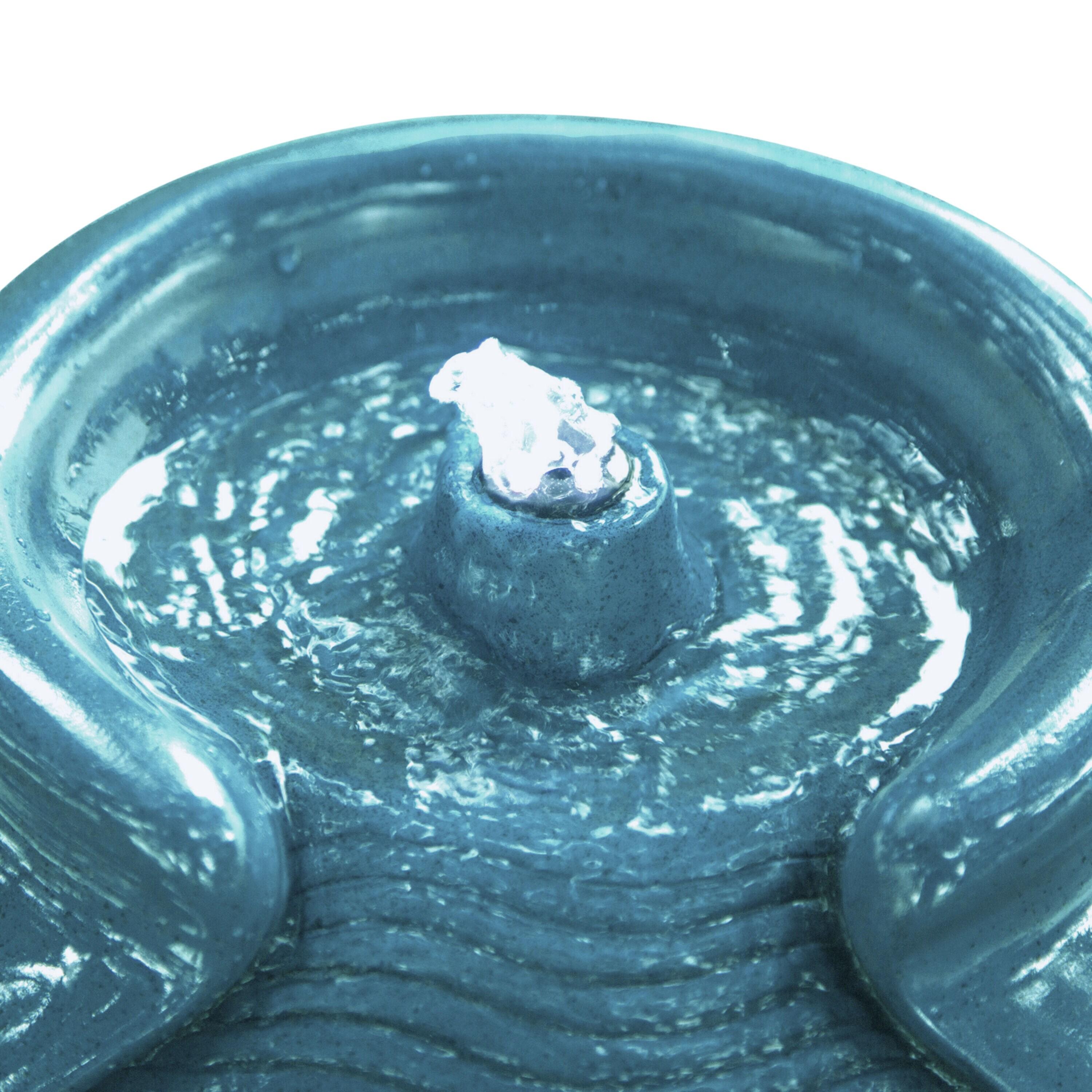 Teamson Home 16.93" Outdoor Glazed Pot Water Fountain