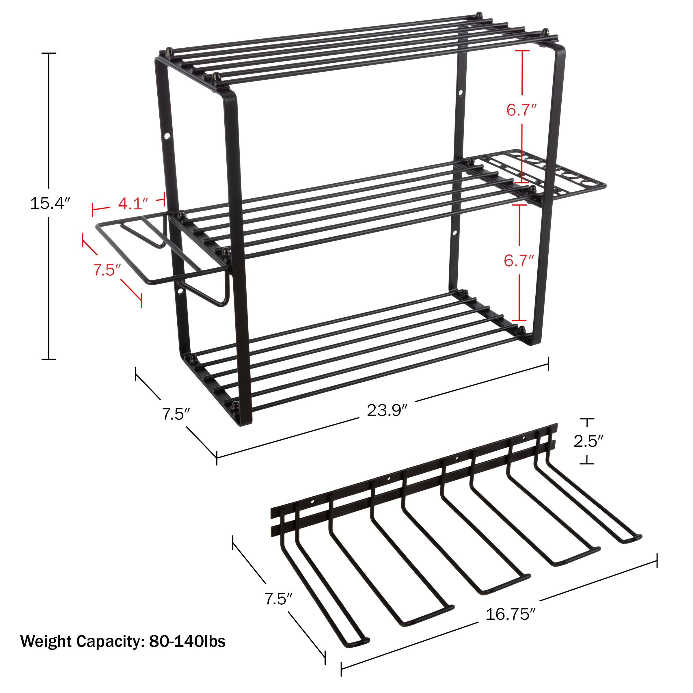 Stalwart 4-Tier Power Tool Organizer Shelving - Wall Mount Garage Storage System for Tools by Stalwart