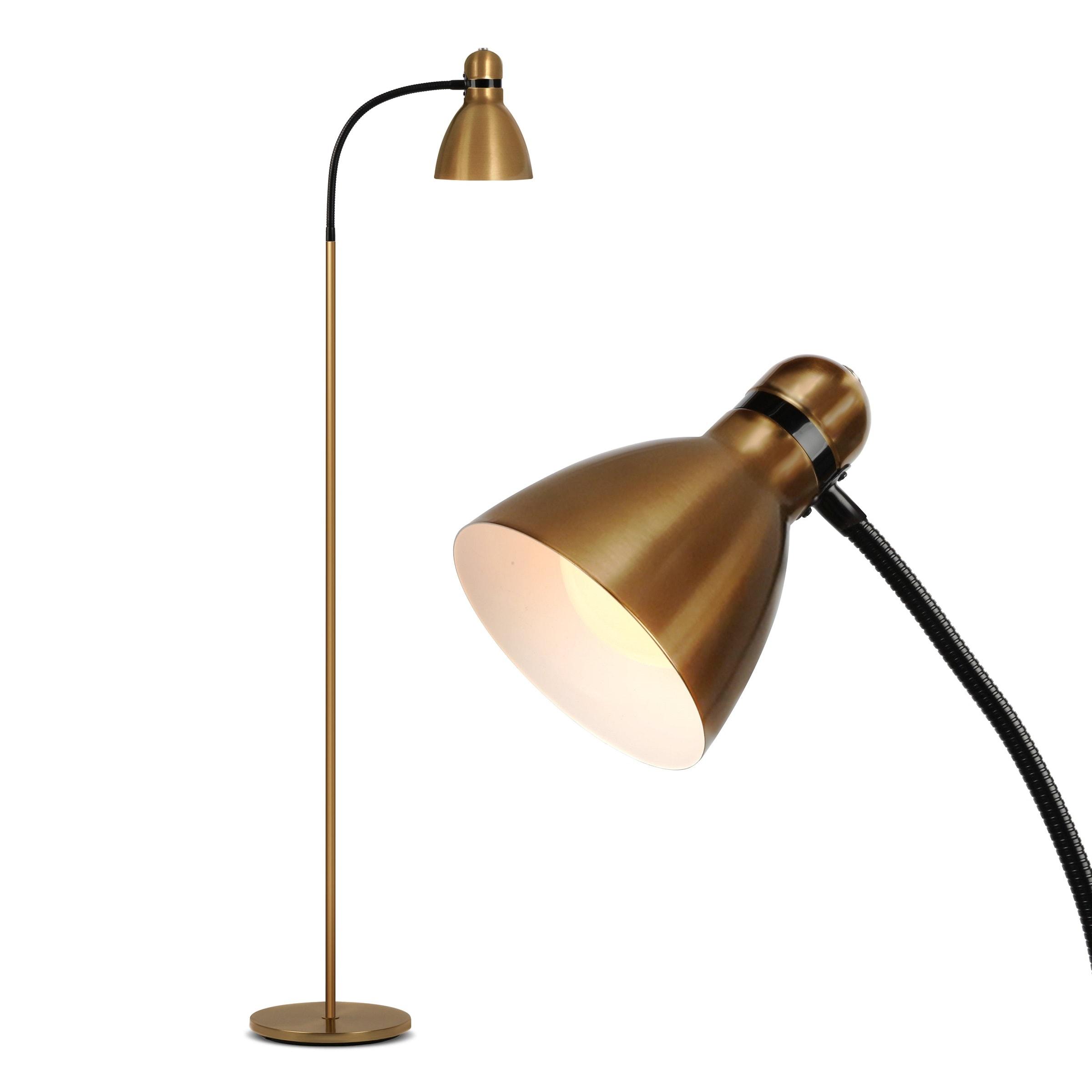 Avery Industrial 3-Way Dimming LED Floor Lamp with Metal Cone Shade