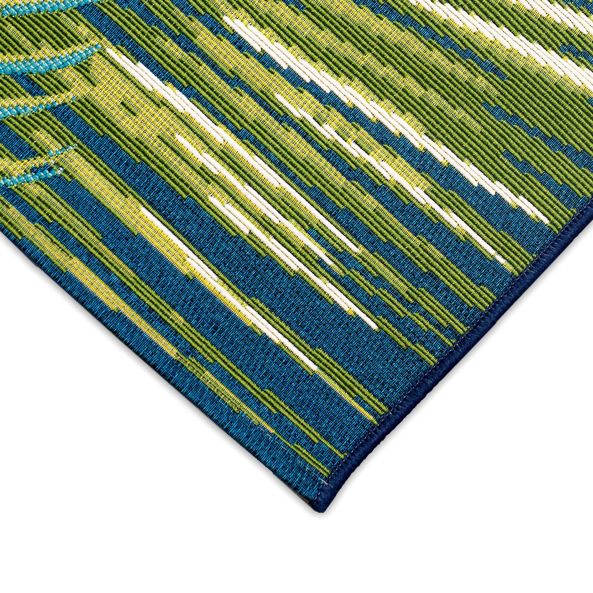 Liora Manne Marina Palm Border Indoor/Outdoor Rug Navy 8'10" x 11'9"