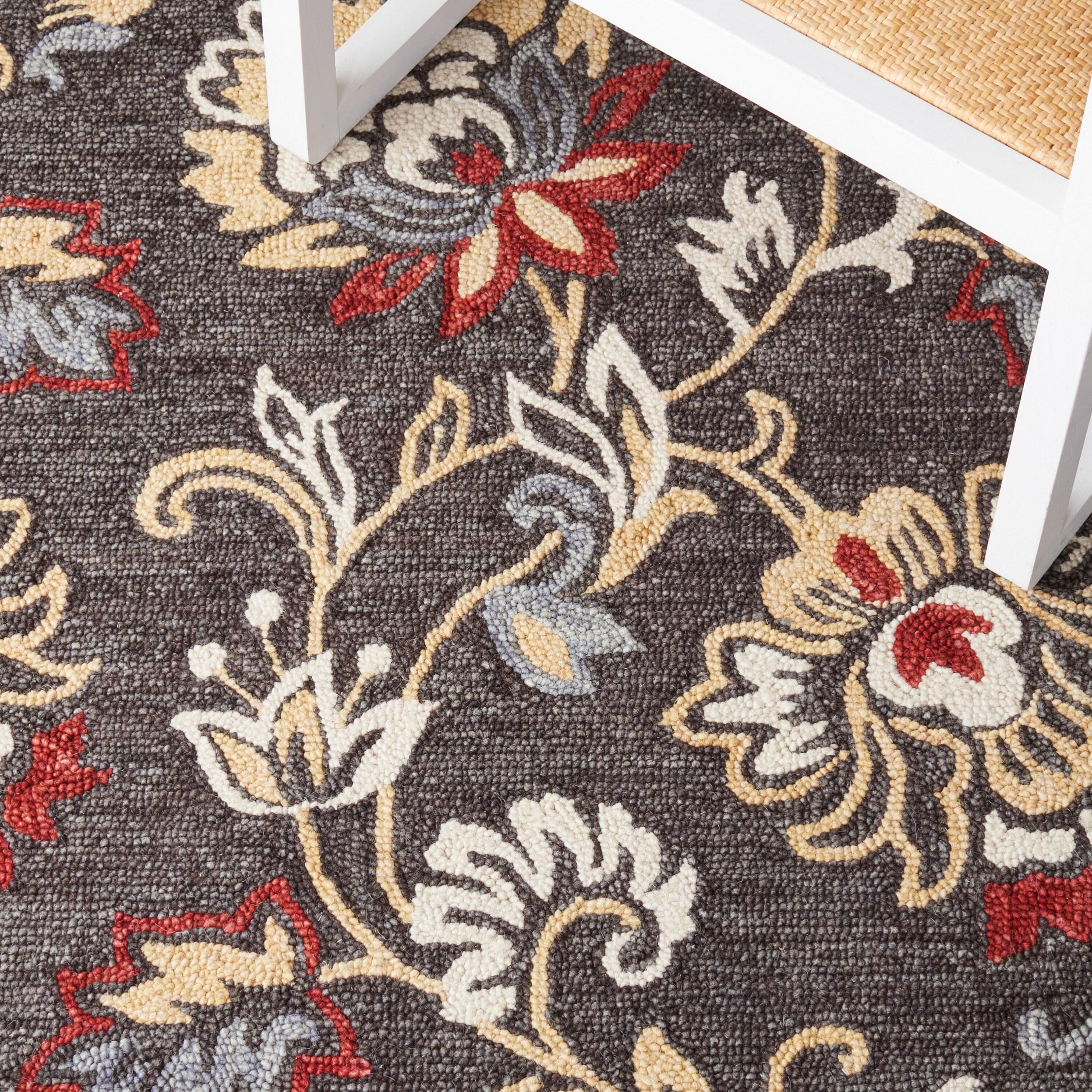 Blossom BLM276 Hand Tufted Area Rug - Dark Grey/Yellow - 8'x10' - Safavieh.