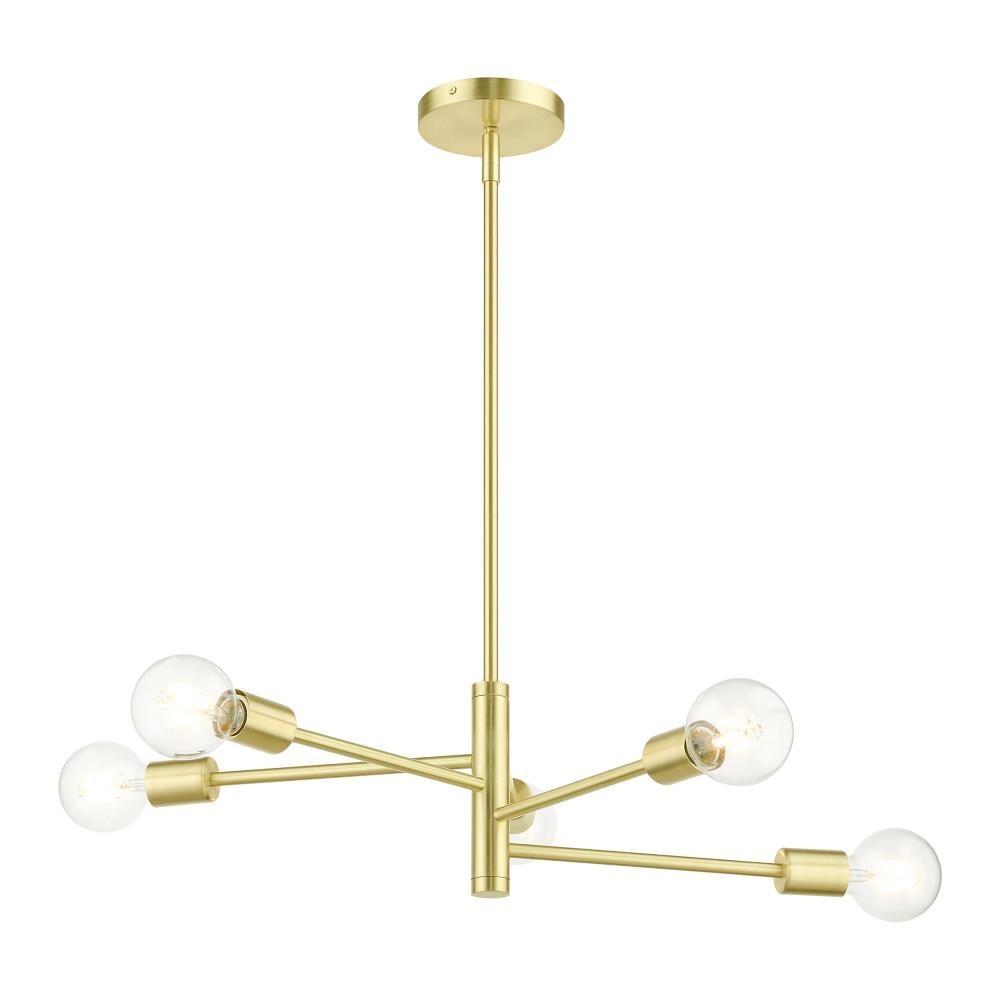 Livex Lighting Bannister 5 - Light Chandelier in  Satin Brass