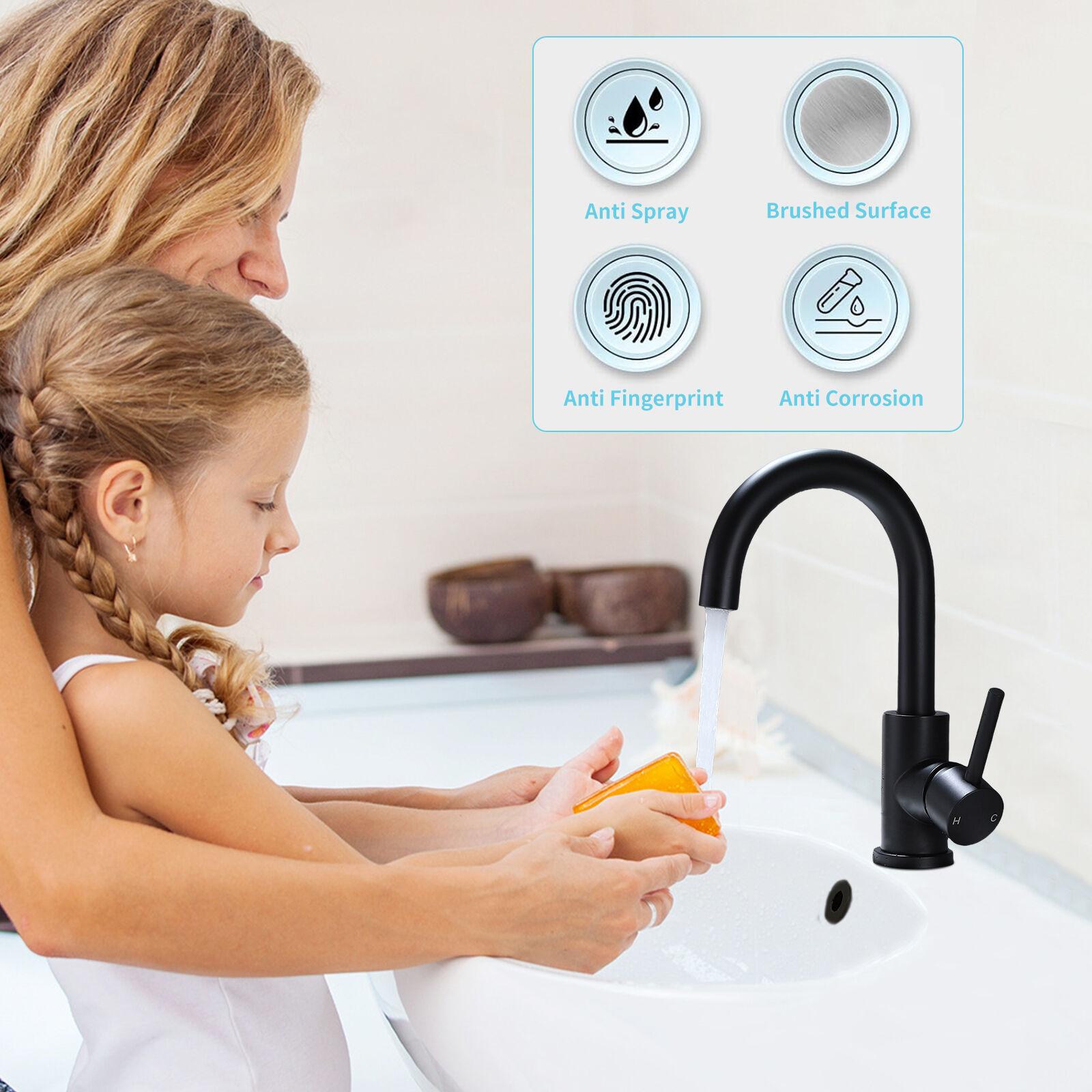 VIBRANTBATH Single-Hole Single-handle Bathroom Faucet 6025-Black