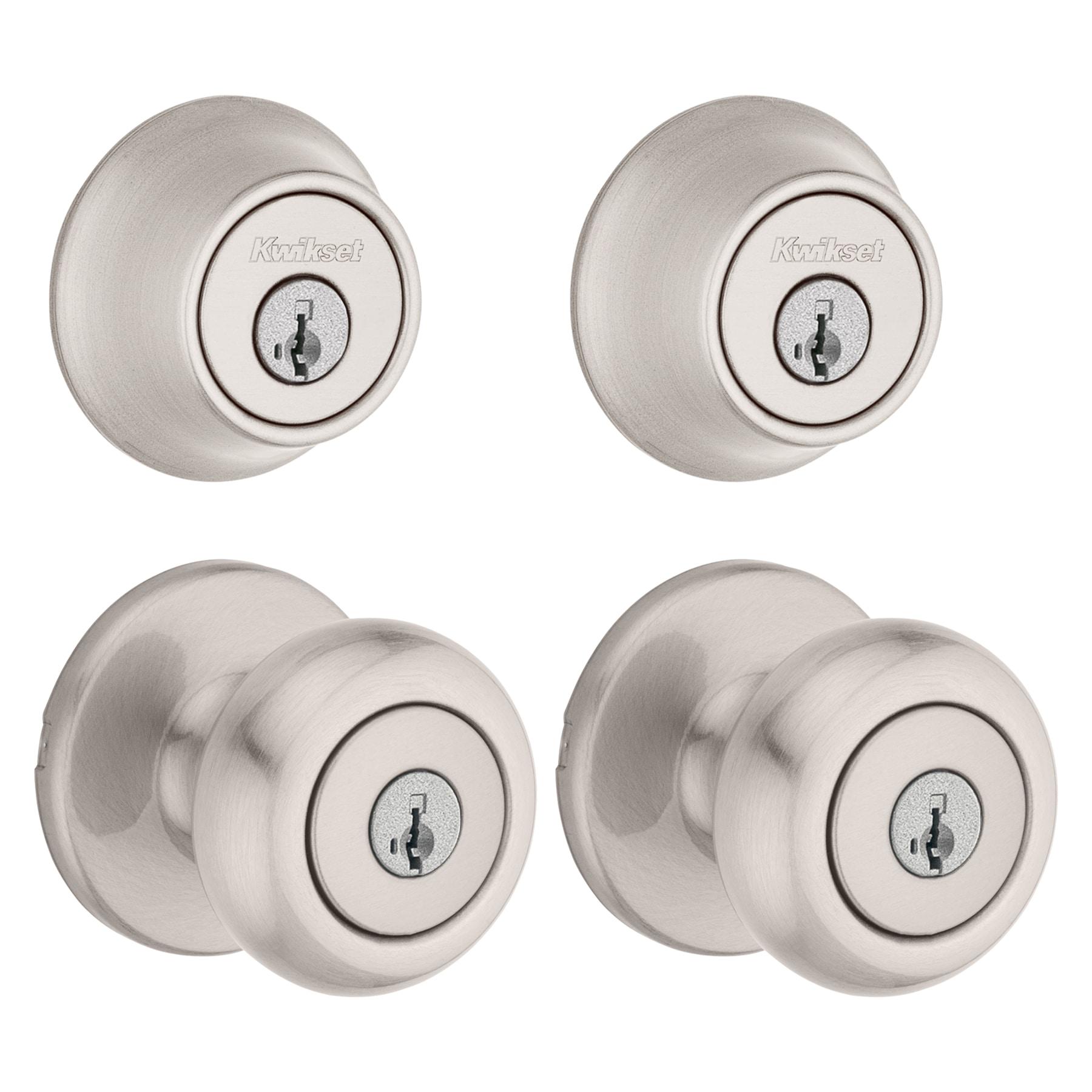 Kwikset Satin Nickel Entry Knob and Deadbolt Set