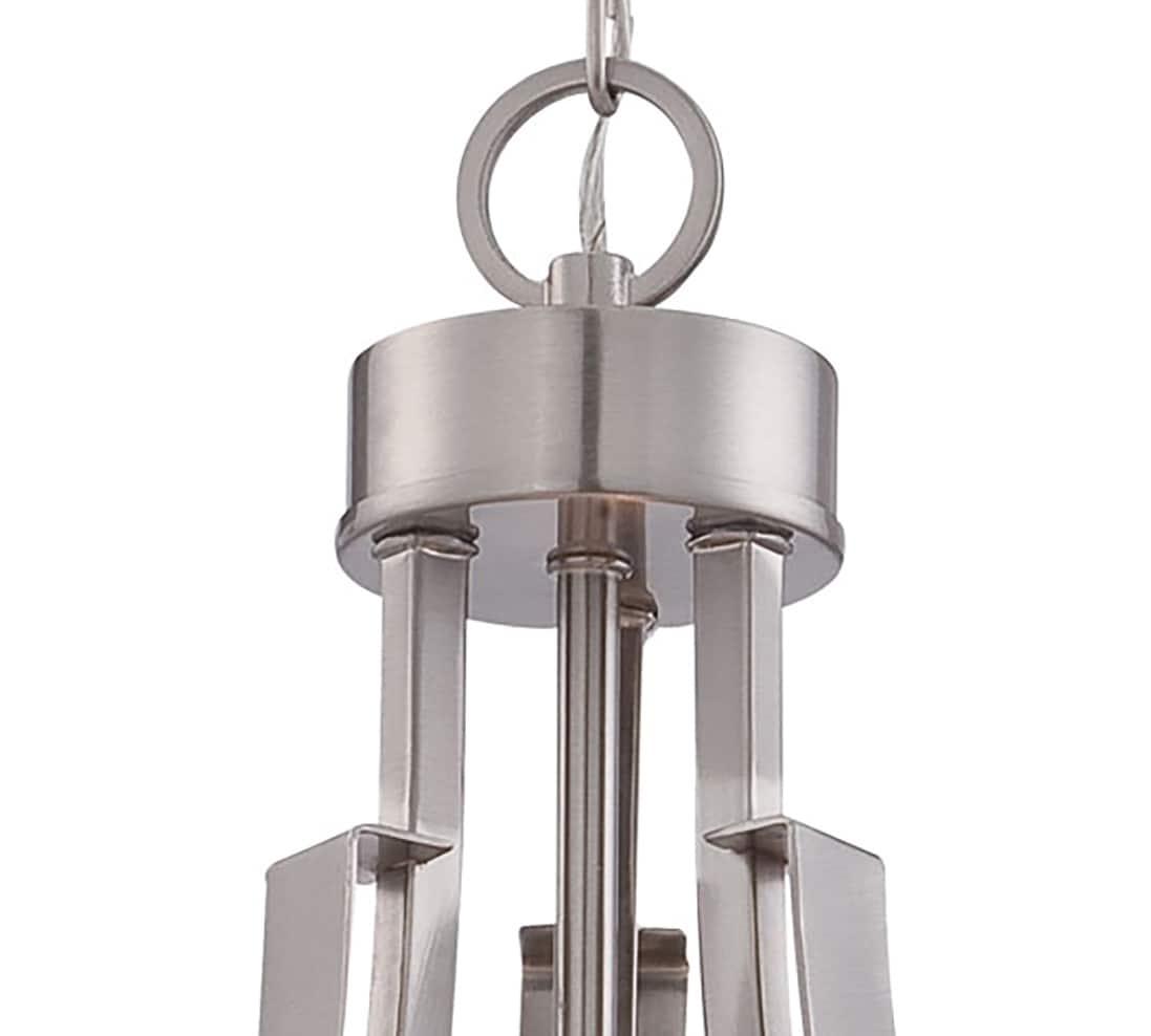 Pendant 3 Light Translucent Sliver Linen in Transitional Style 23.5 inches Tall By 20.5 inches Wide-Brushed Nickel Finish Bailey Street Home