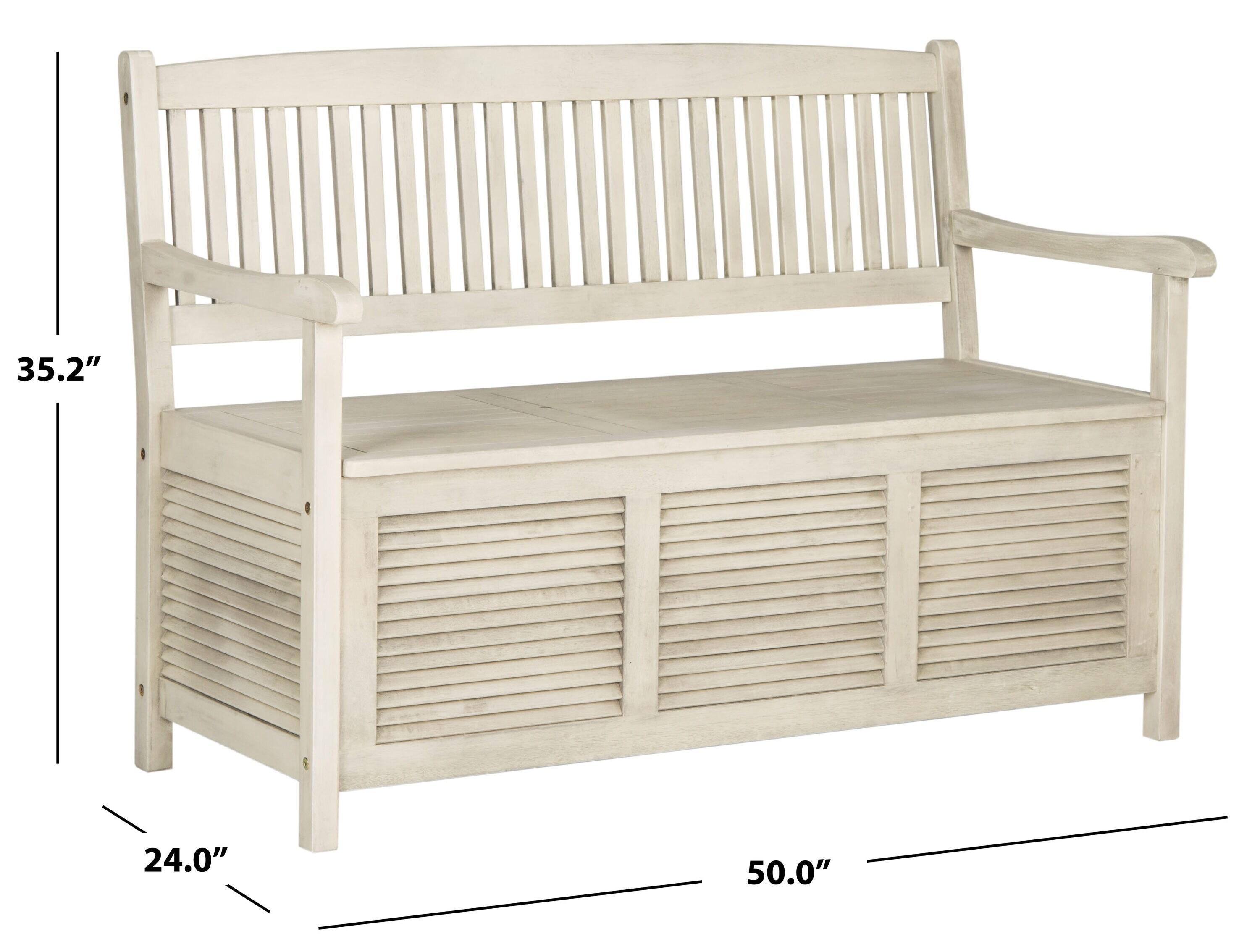 Brisbane Bench - Outdoor - PAT7017 - Distressed/White - Safavieh