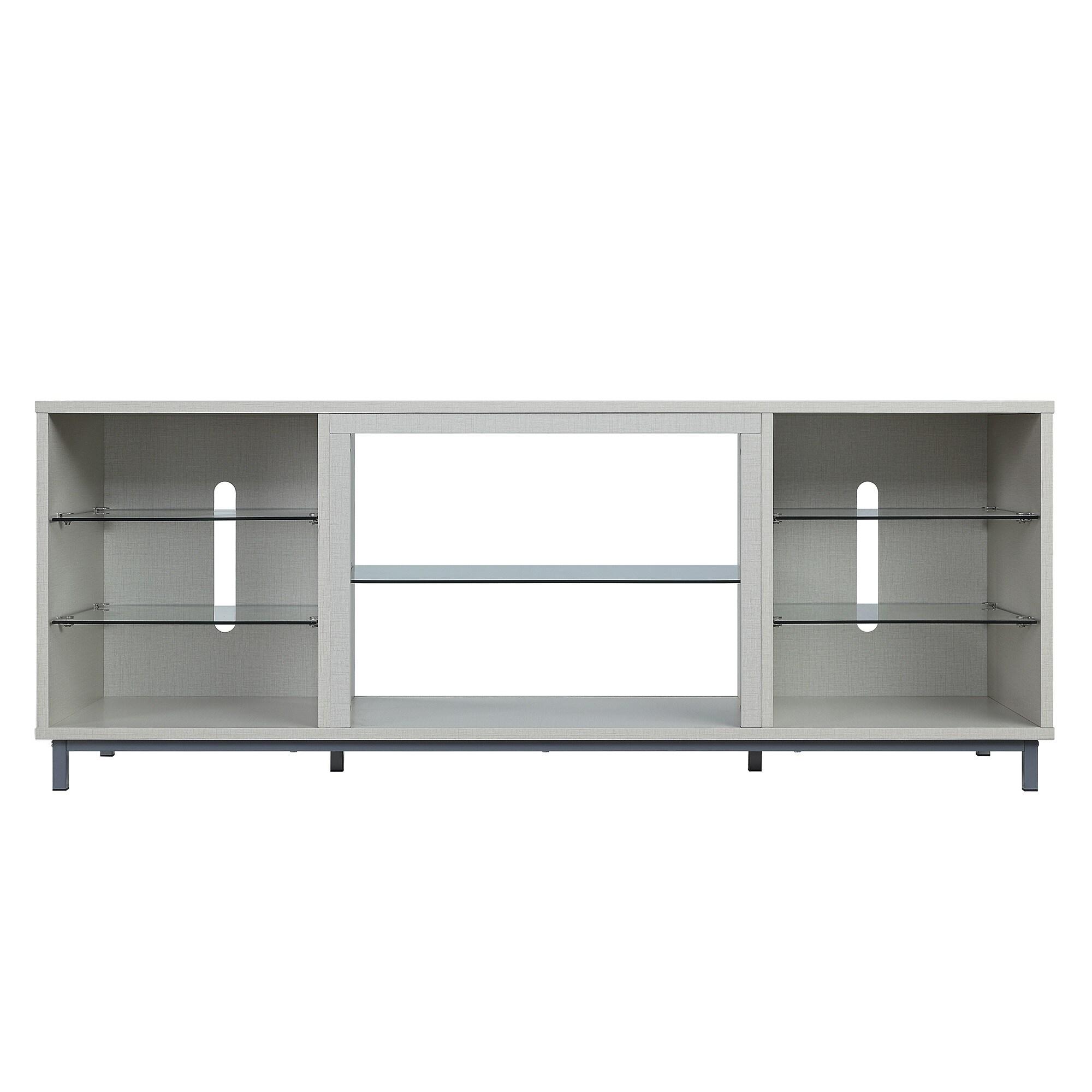 Brighton TV Stand for TVs up to 56" Beige - Manhattan Comfort: MDF Media Console with Cable Management