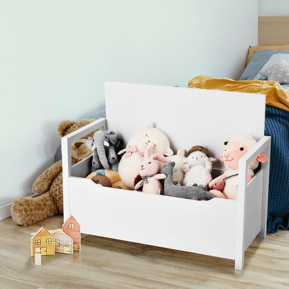 Costway Shoe Bench Storage Rack Cushion Seat Ottoman Bedroom Hallway Entryway White